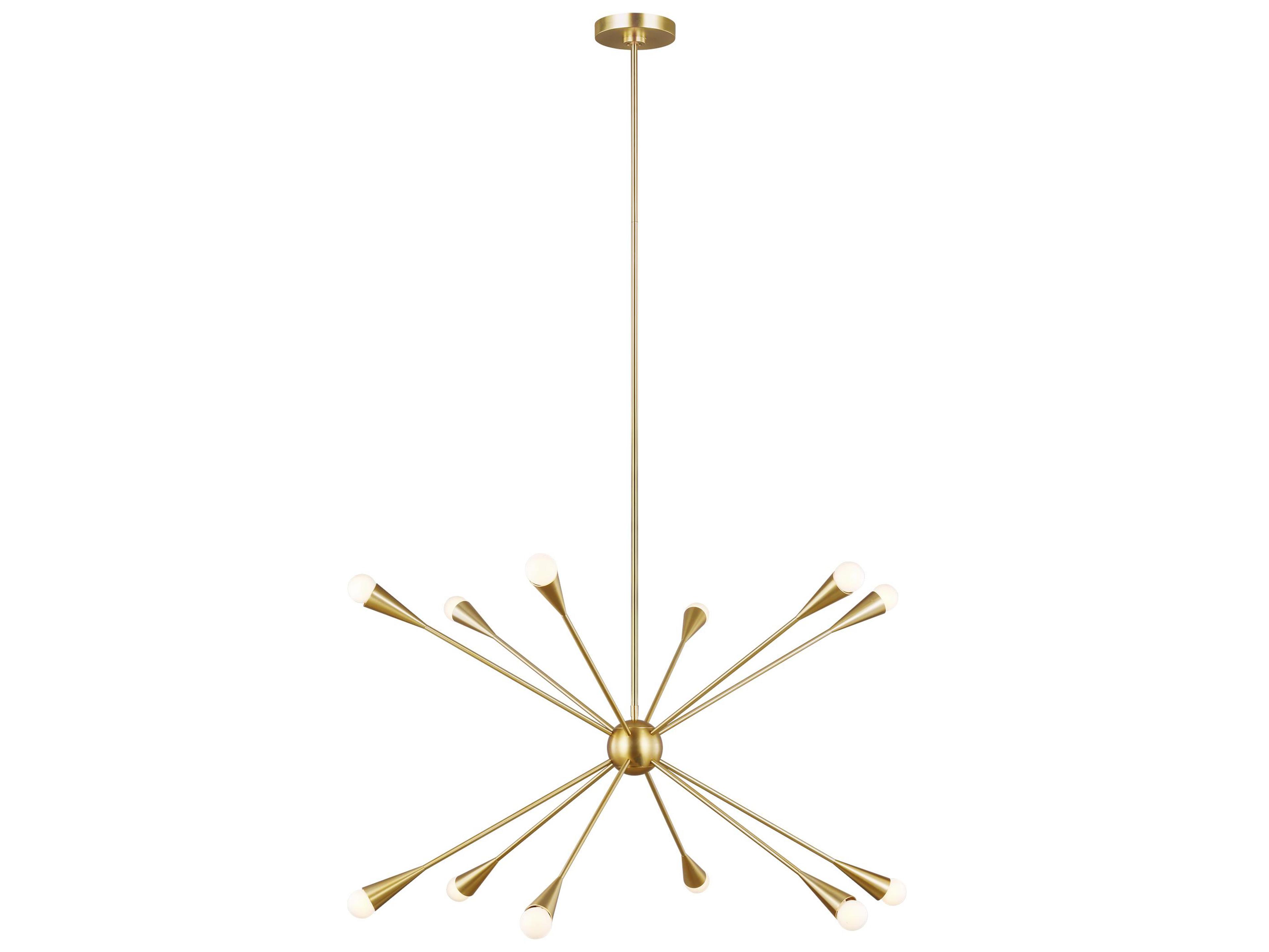 Visual Comfort Studio Jax 12-Light Burnished Brass Candelabra Sputnik Chandelier