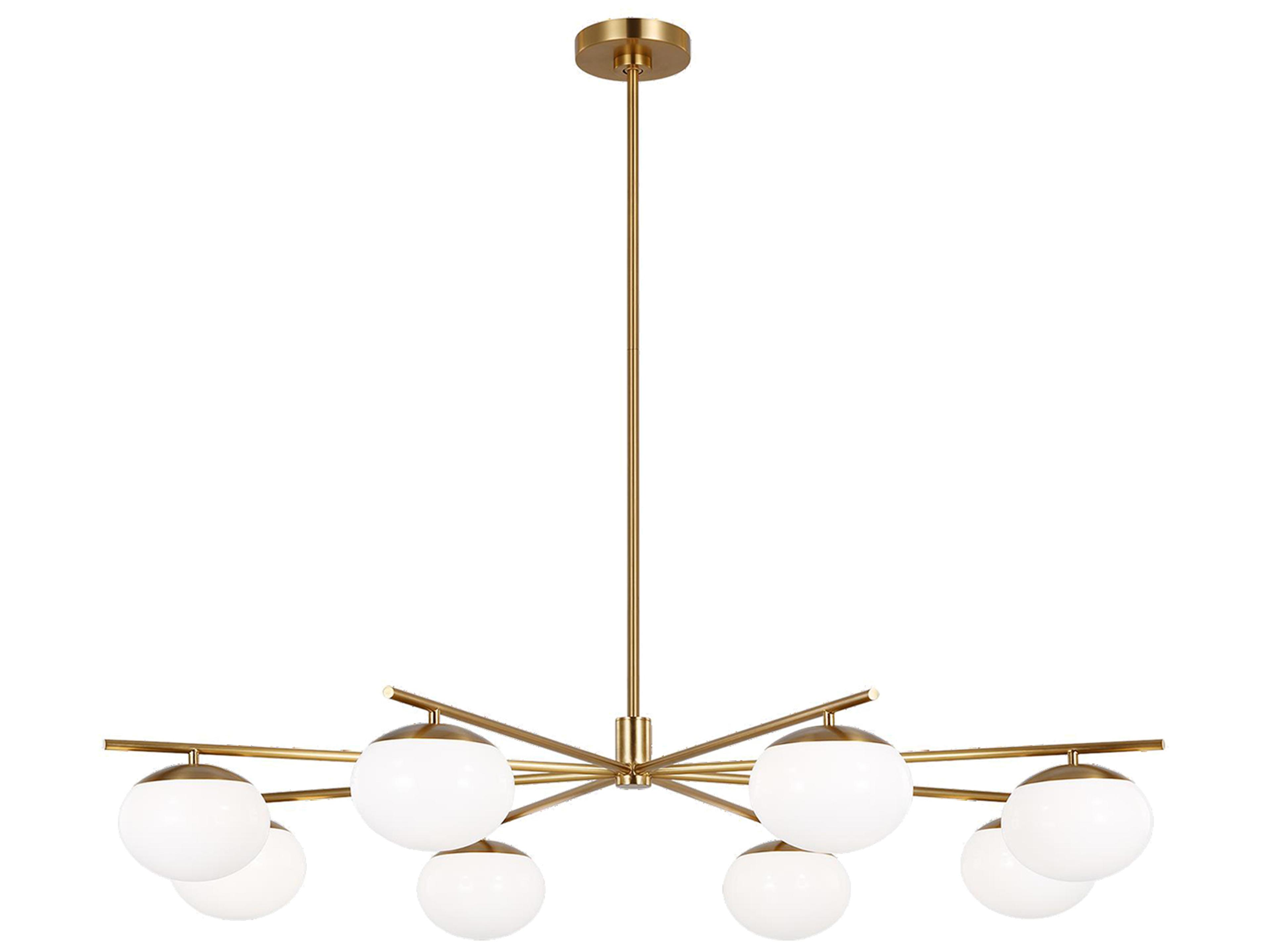 Visual Comfort Studio Lune 8-Light Burnished Brass Globe Chandelier