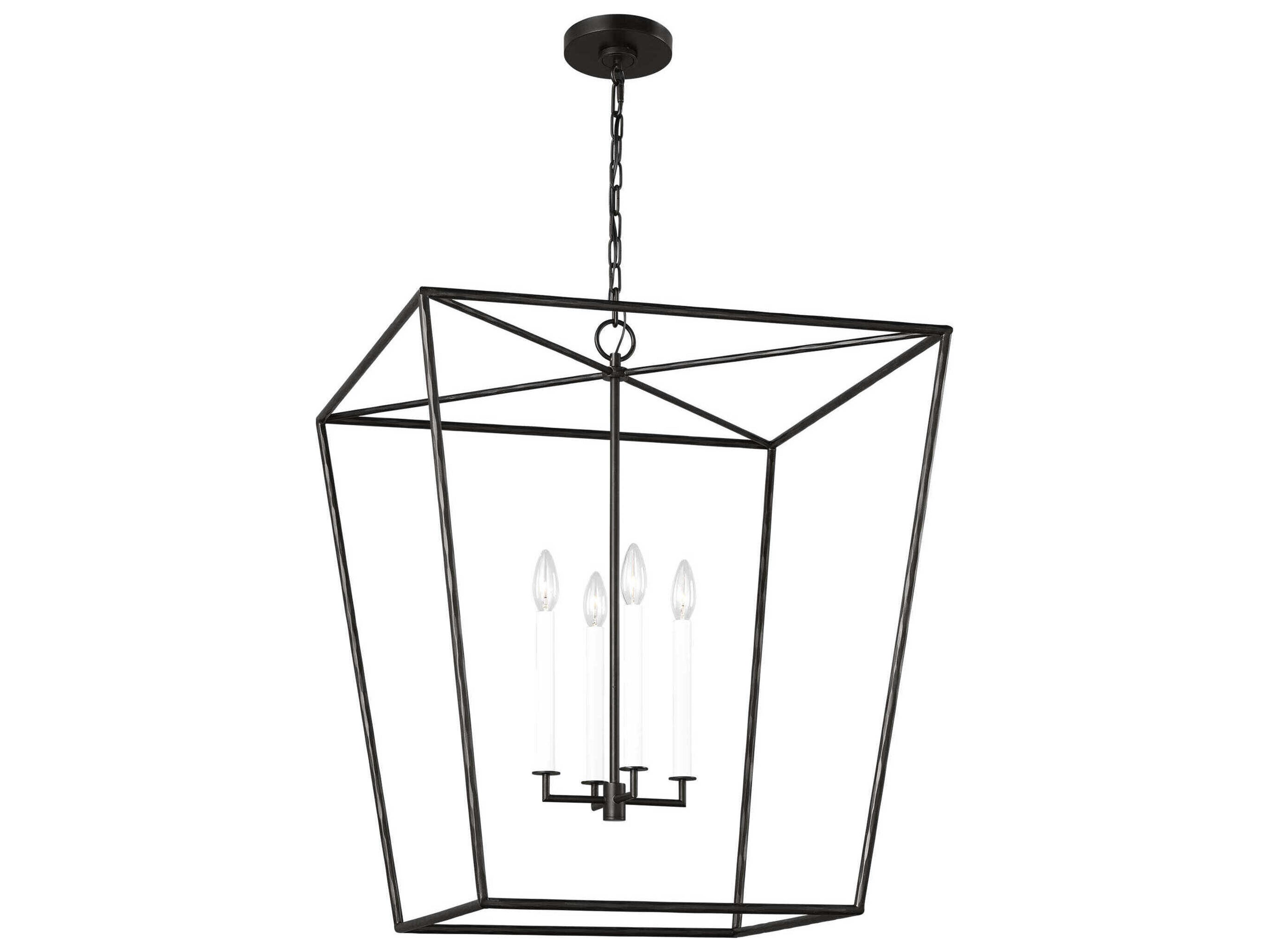 Visual Comfort Studio Viota 4-Light Aged Iron Black Pendant