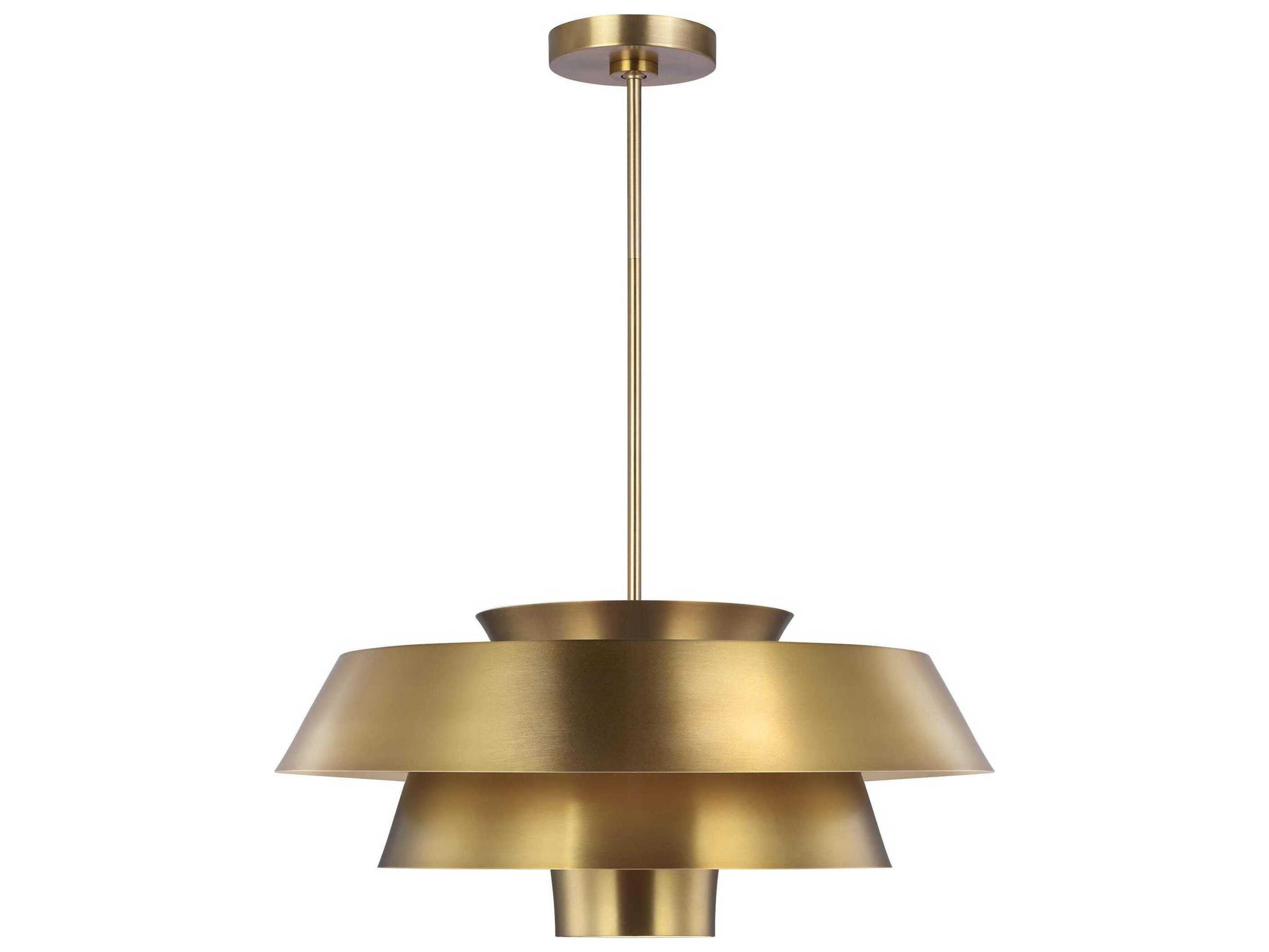 Visual Comfort Studio Brisbin 1-Light Burnished Brass Tiered Pendant