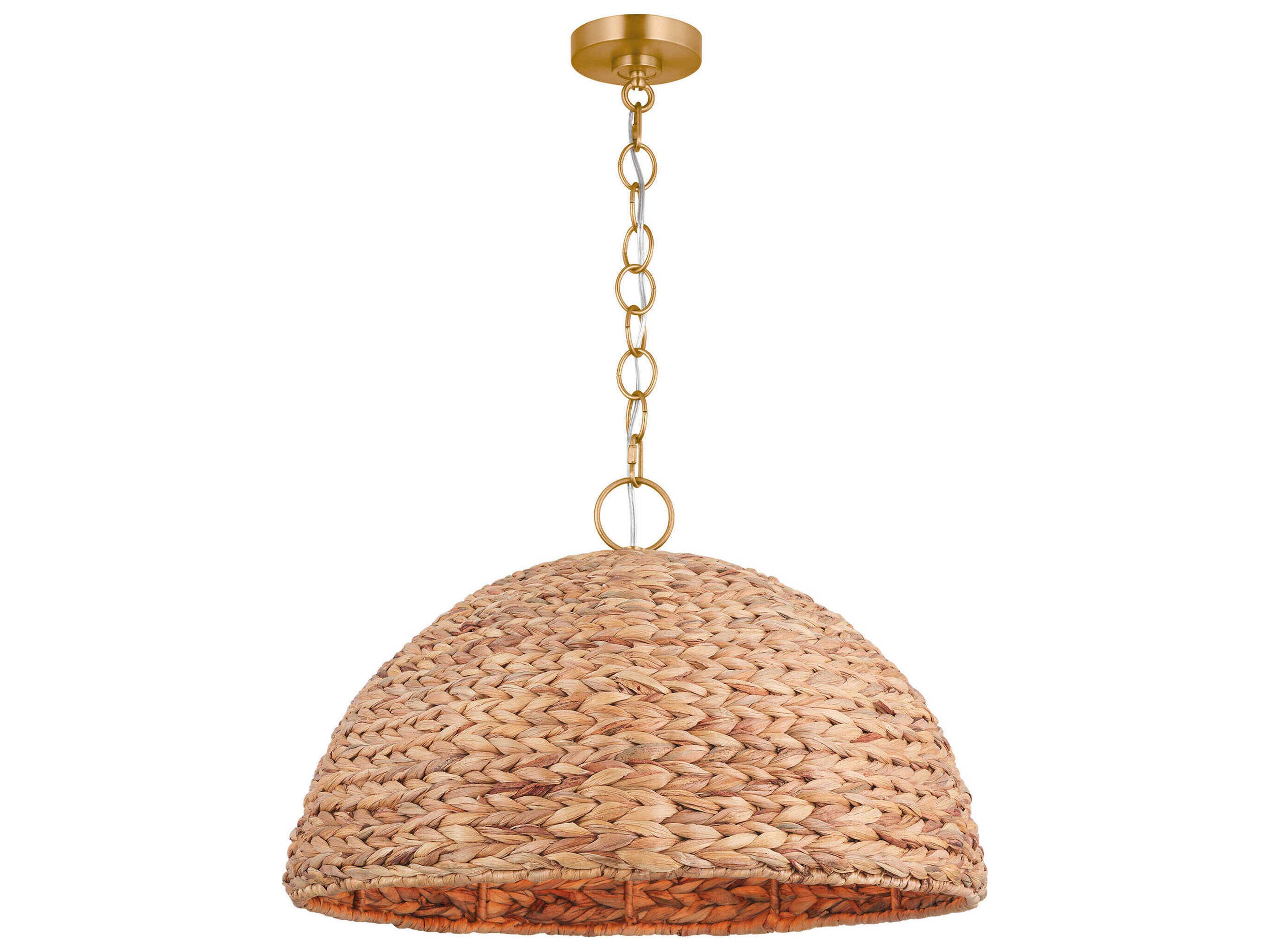 Visual Comfort Studio Cay 3-Light Burnished Brass Dome Pendant
