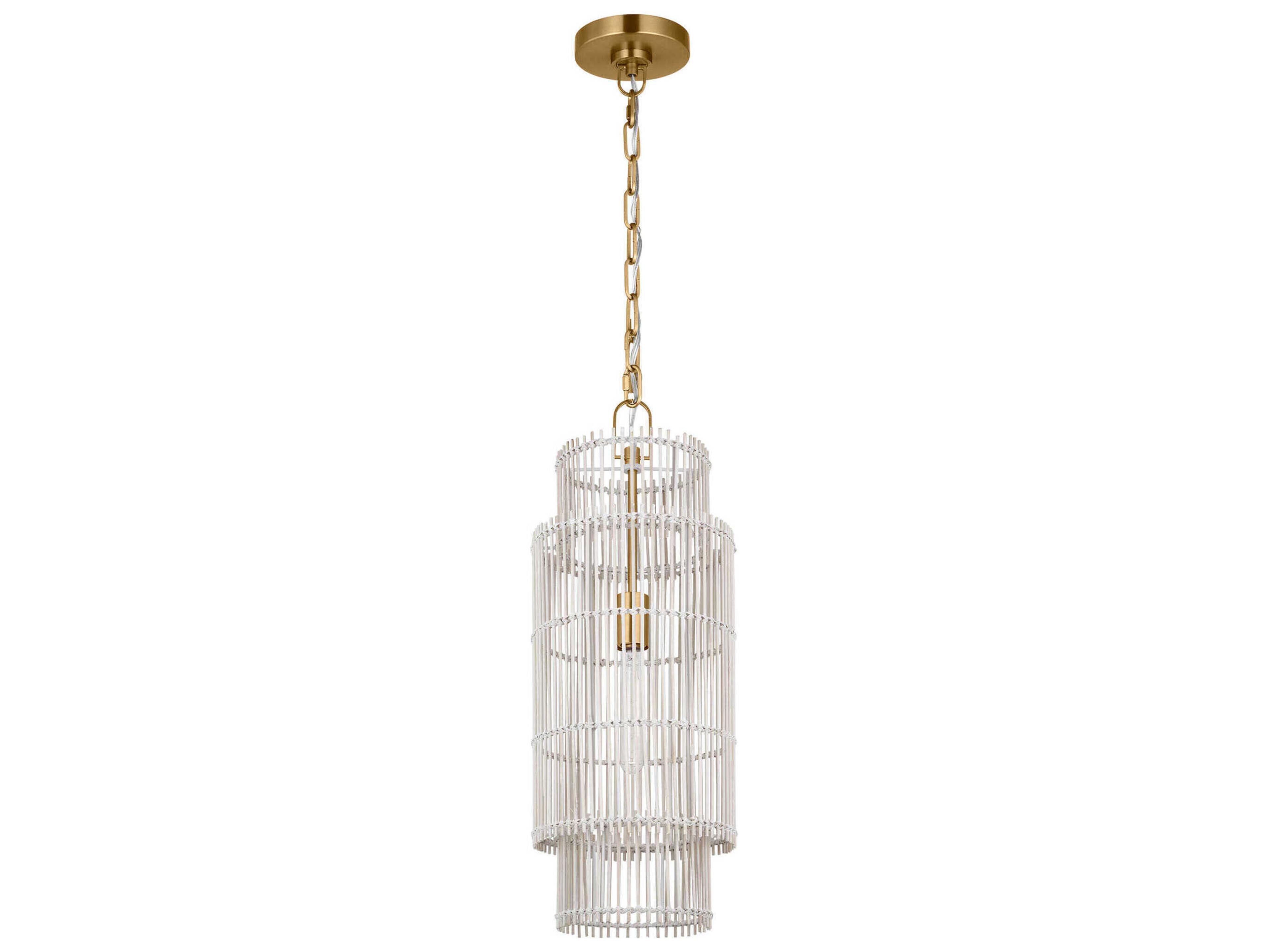Visual Comfort Studio Elio 1-Light Burnished Brass Cylinder Mini Pendant