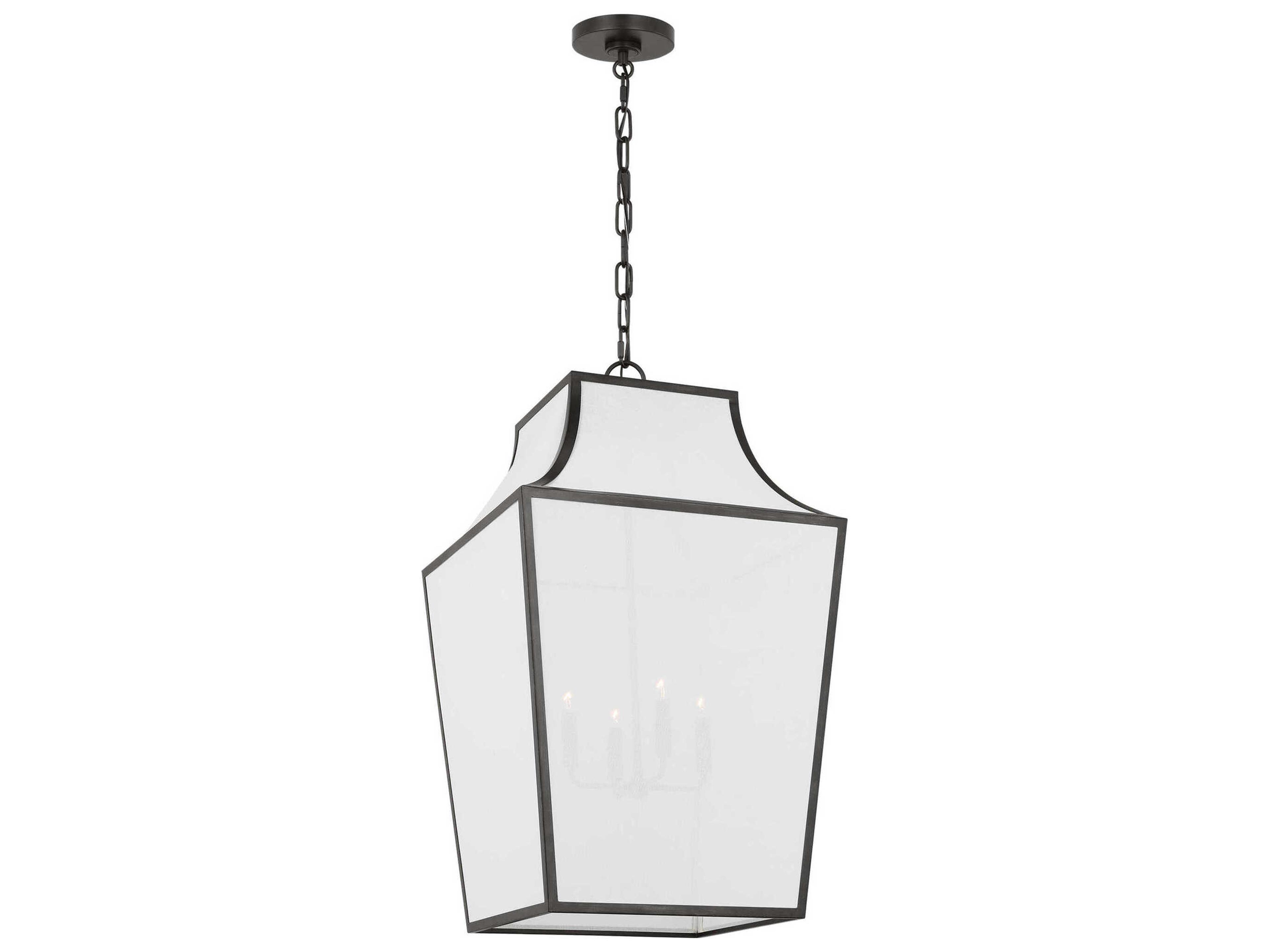Visual Comfort Studio Arnio 4-Light Aged Iron Black Lantern Pendant