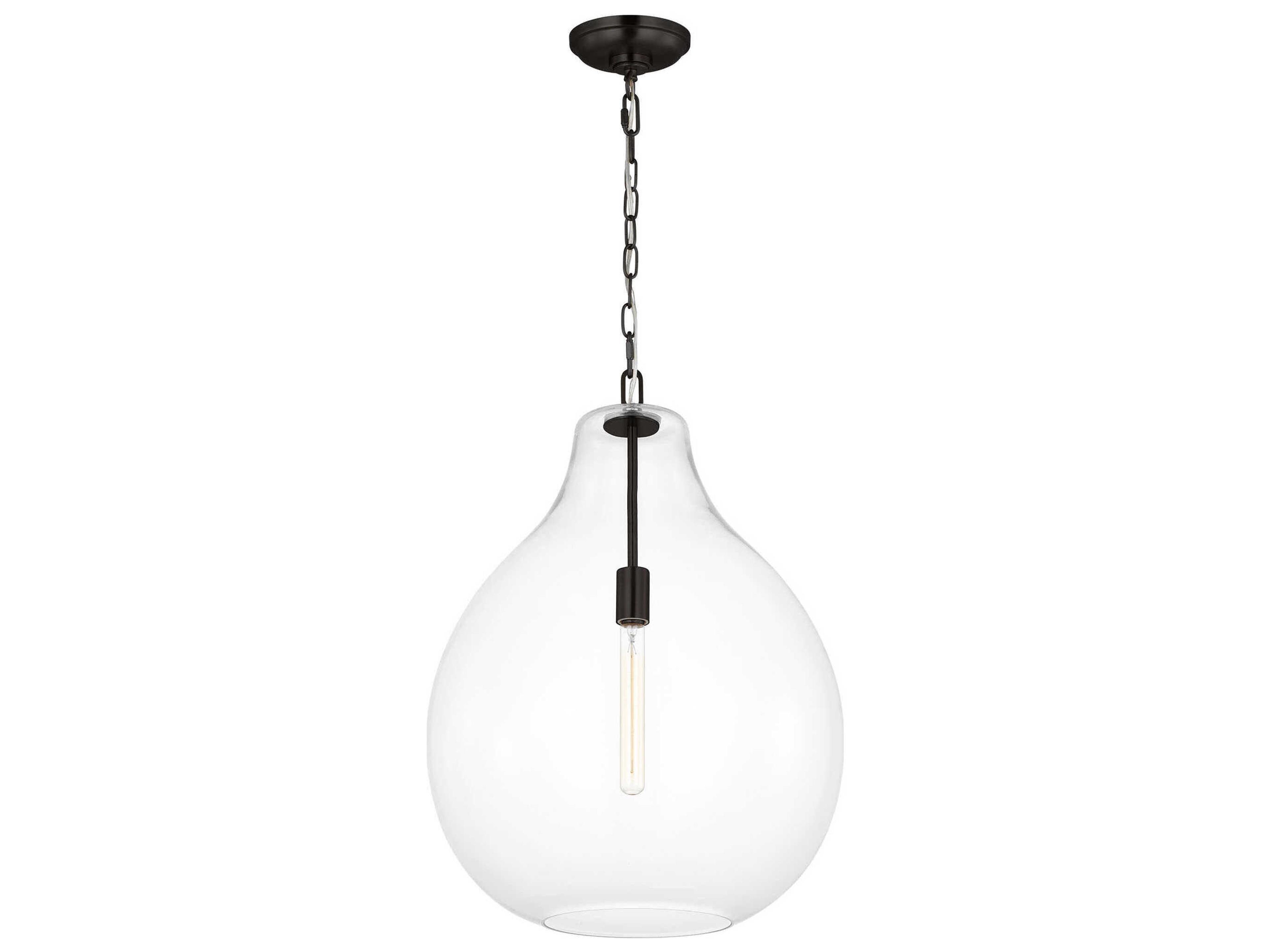 Visual Comfort Studio Magnus 1-Light Aged Iron Black Pendant