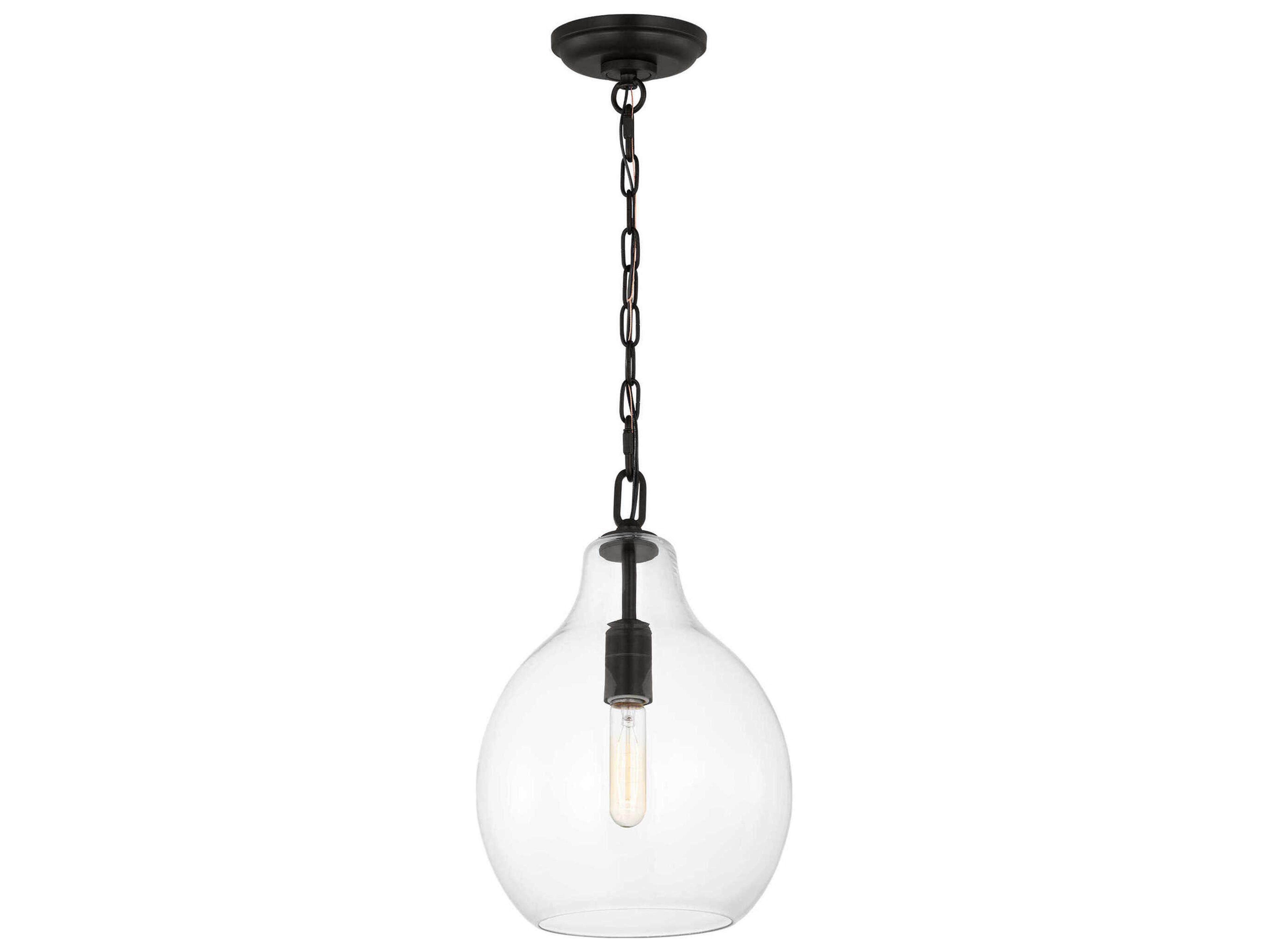 Visual Comfort Studio Magnus 1-Light Aged Iron Black Mini Pendant