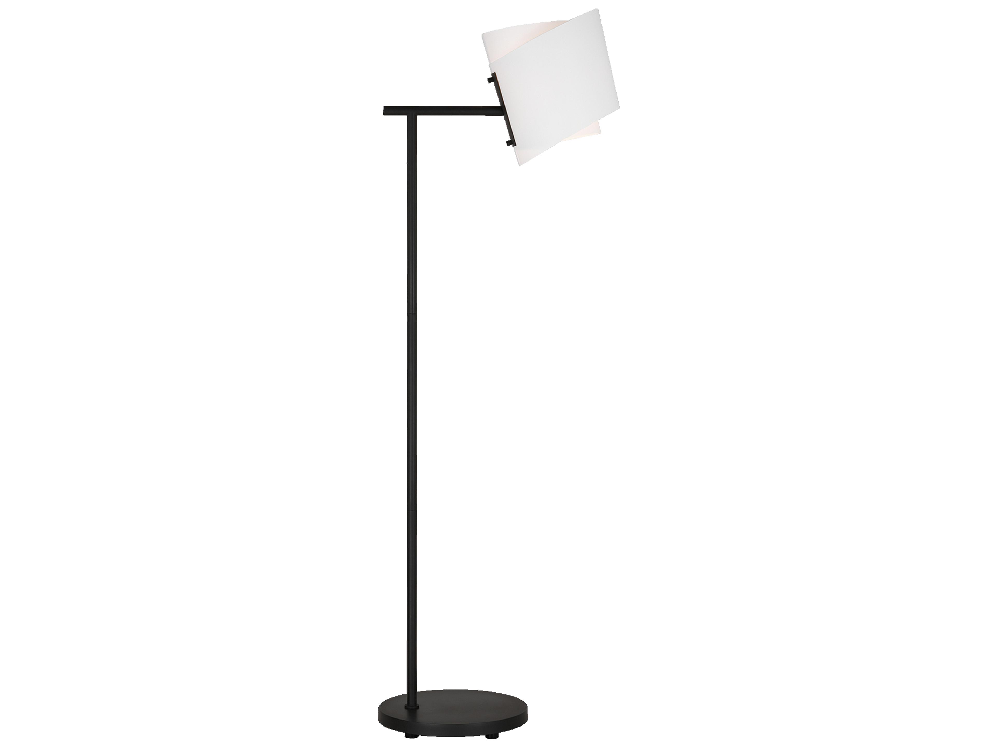 Visual Comfort Studio Paerero Aged Iron White Paper Black Floor Lamp