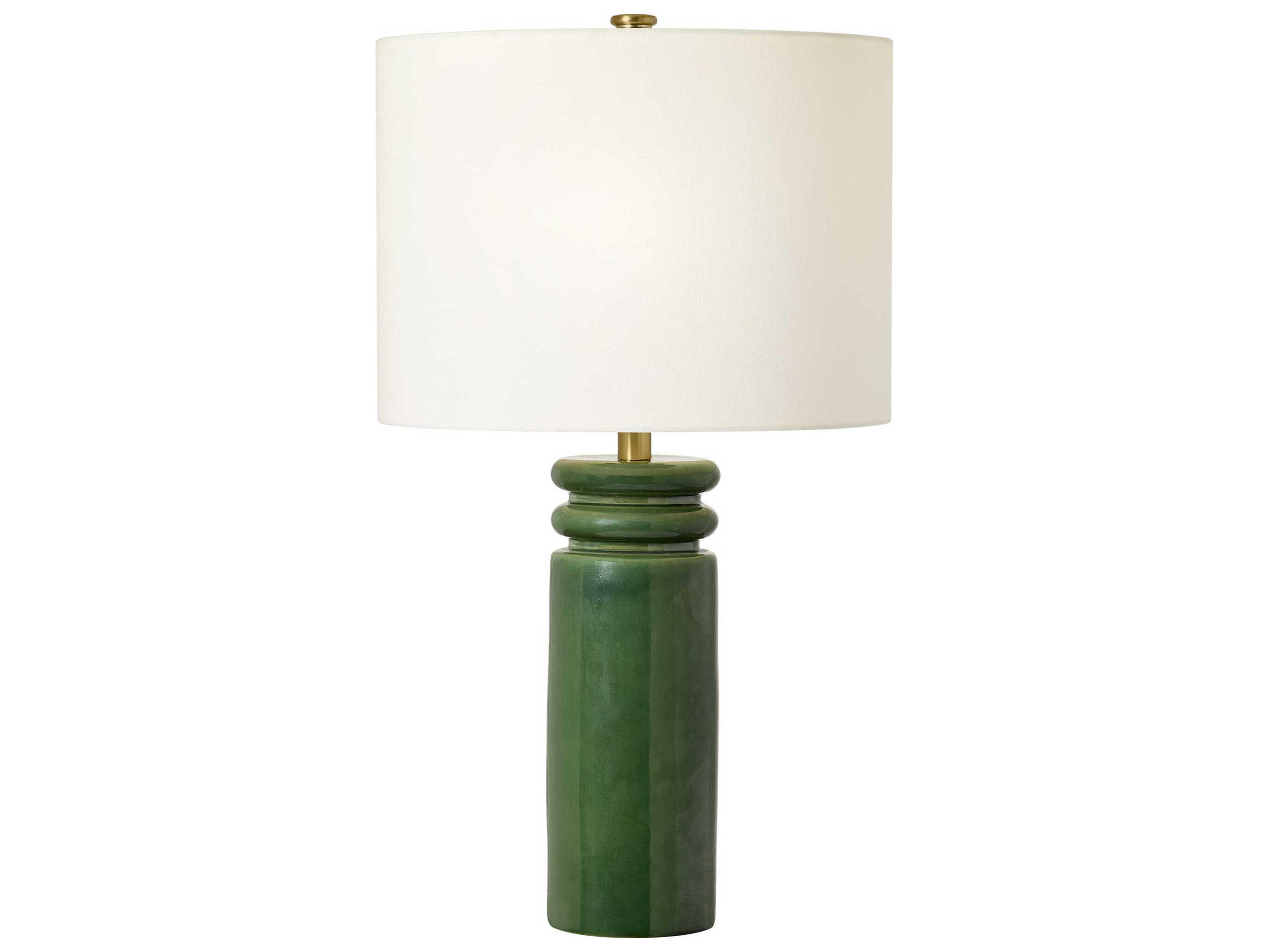 Visual Comfort Studio Feikudo Glossy Light Green White Linen Fabric Buffet Lamp