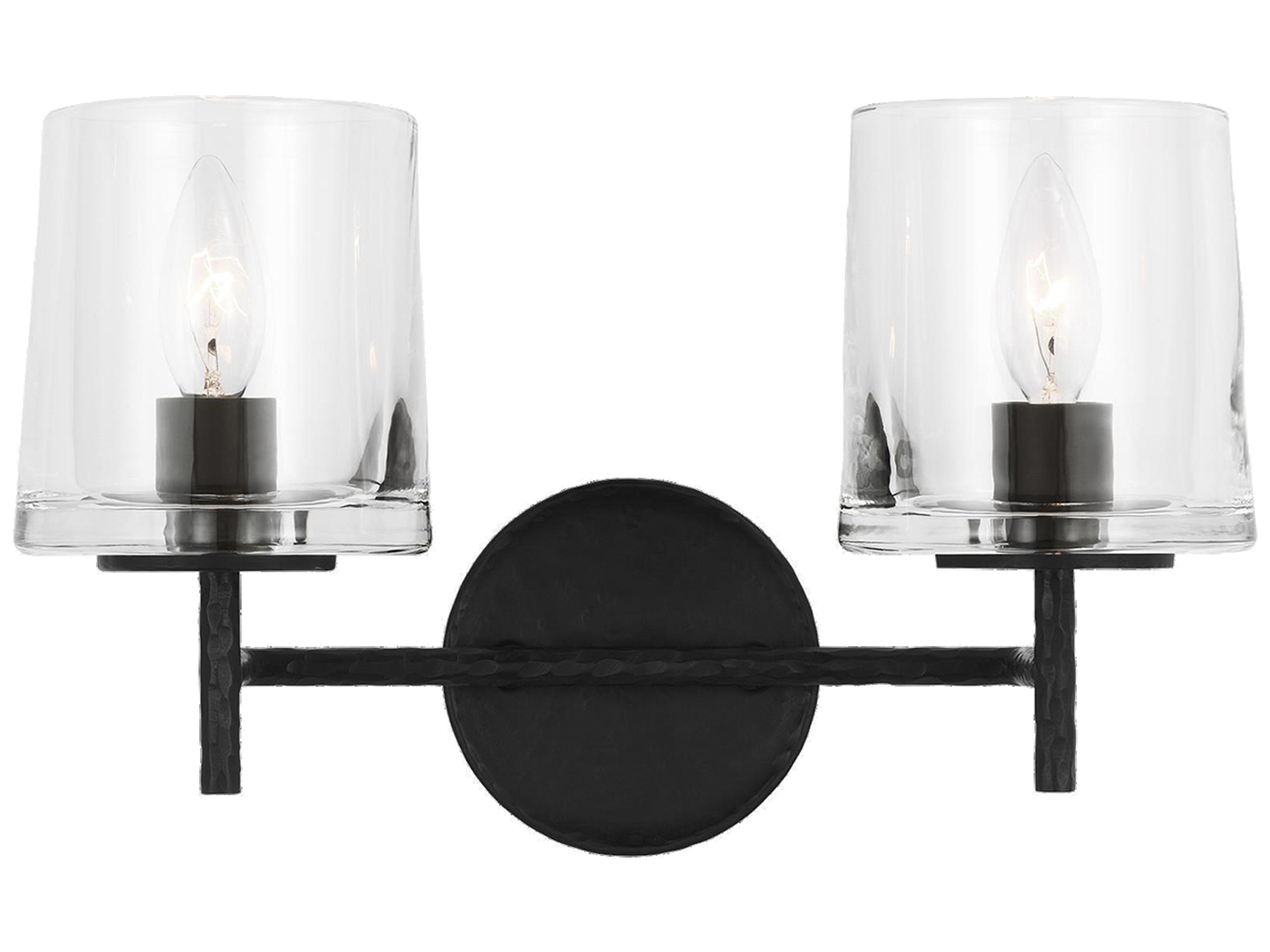 Visual Comfort Studio Marietta 2-Light Aged Iron Black Vanity Light