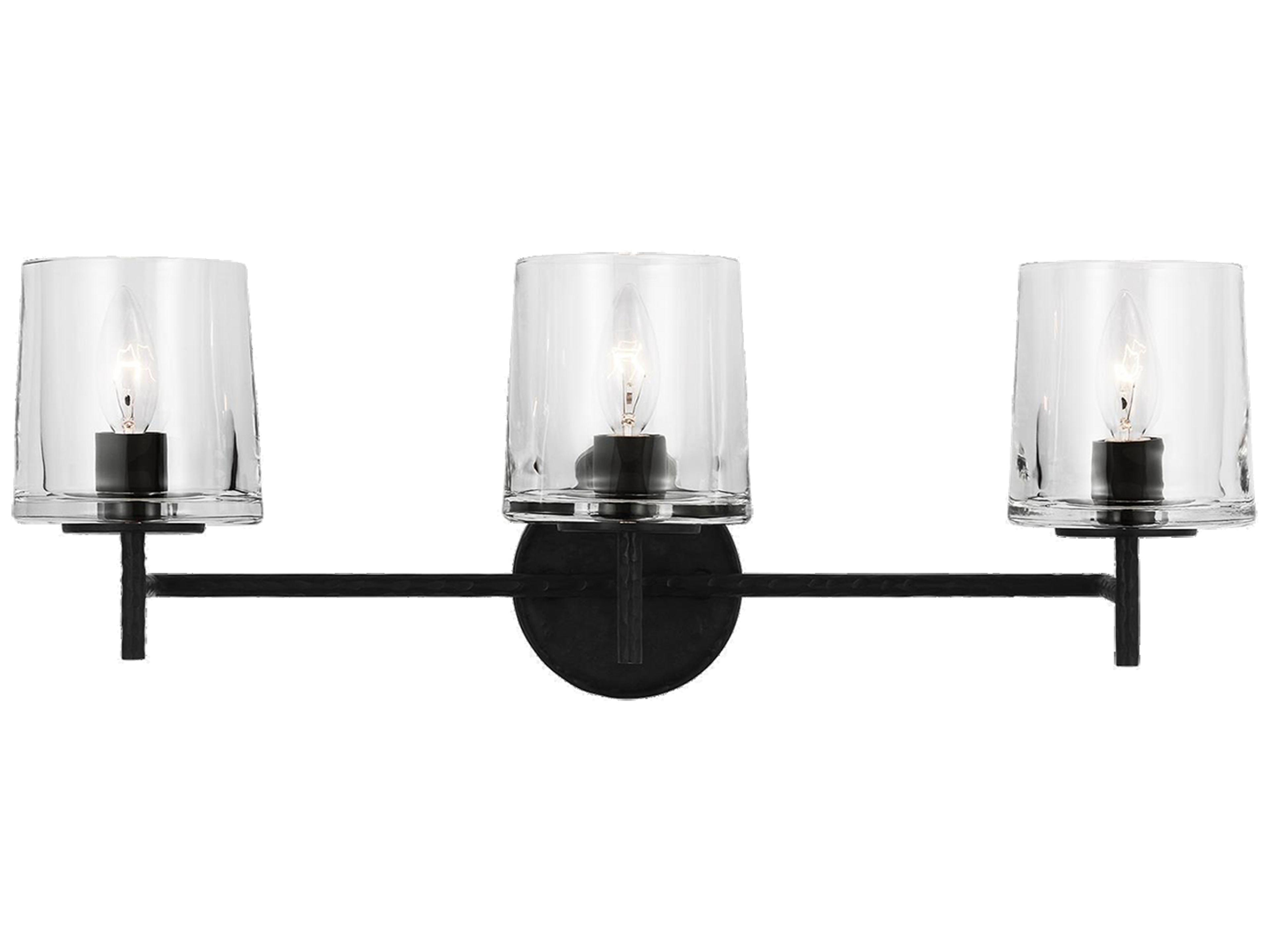 Visual Comfort Studio Marietta 3-Light Aged Iron Black Vanity Light