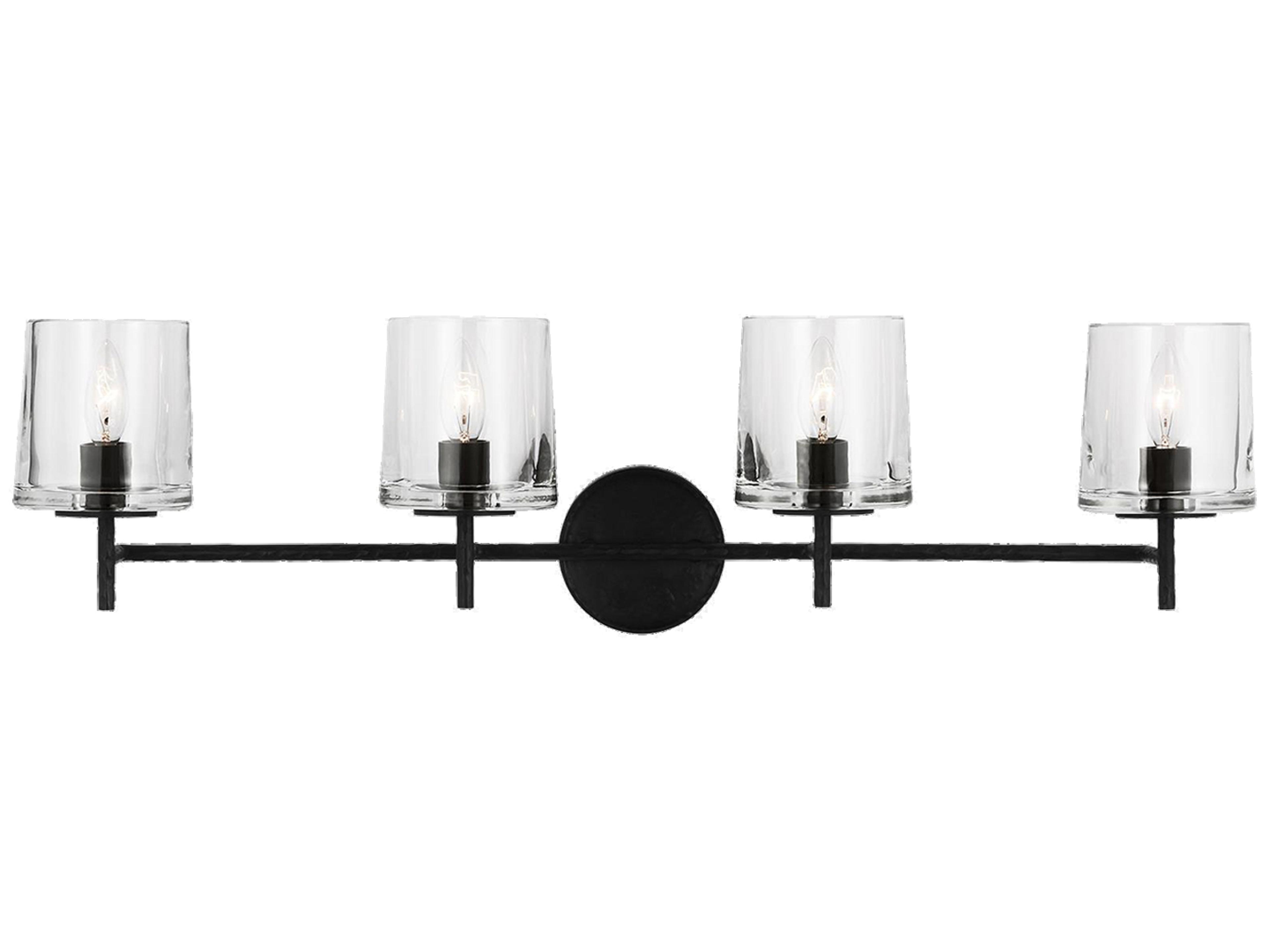 Visual Comfort Studio Marietta 4-Light Aged Iron Black Vanity Light