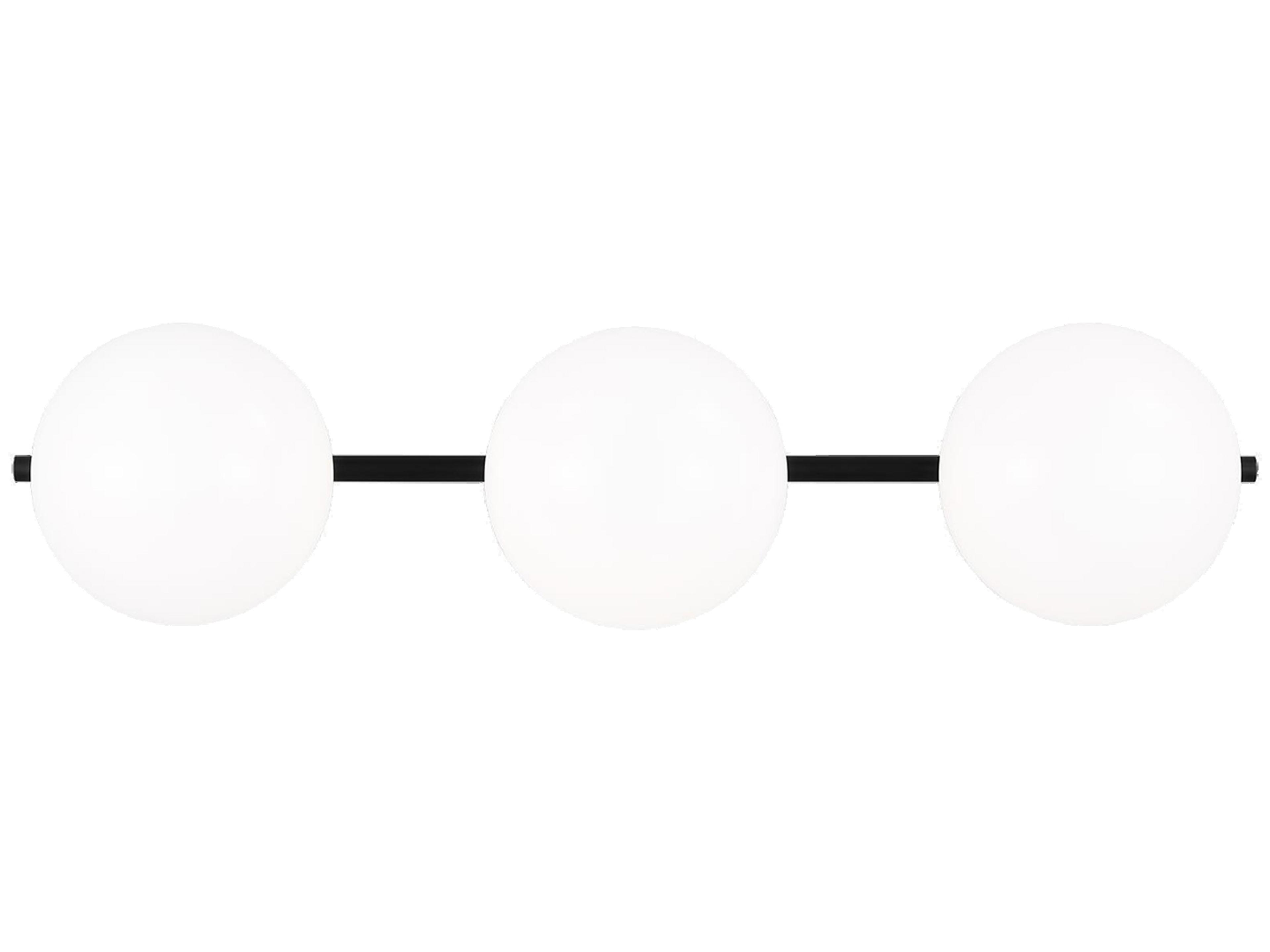 Visual Comfort Studio Lune 3-Light Aged Iron Black Vanity Light