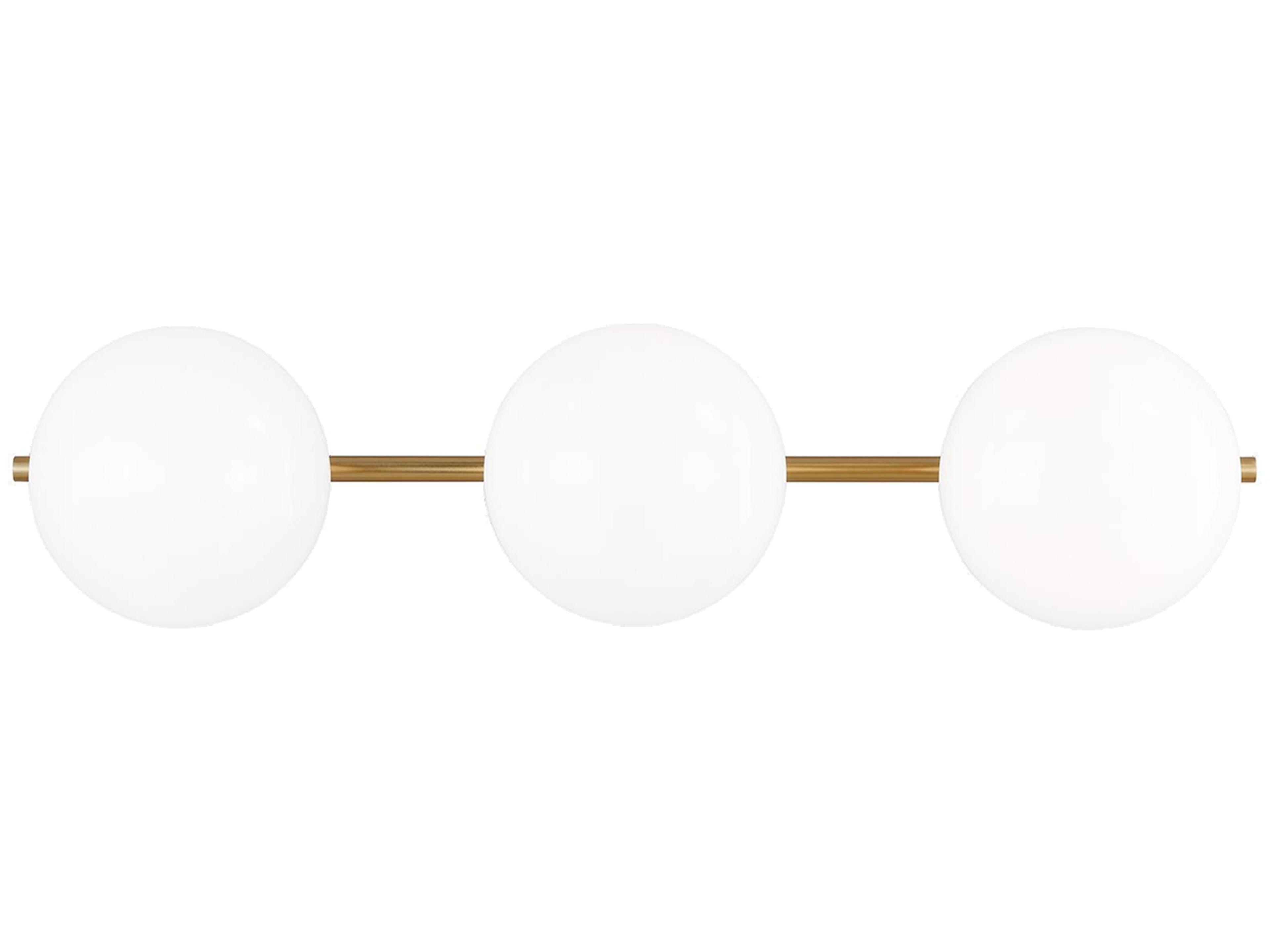 Visual Comfort Studio Lune 3-Light Burnished Brass Vanity Light