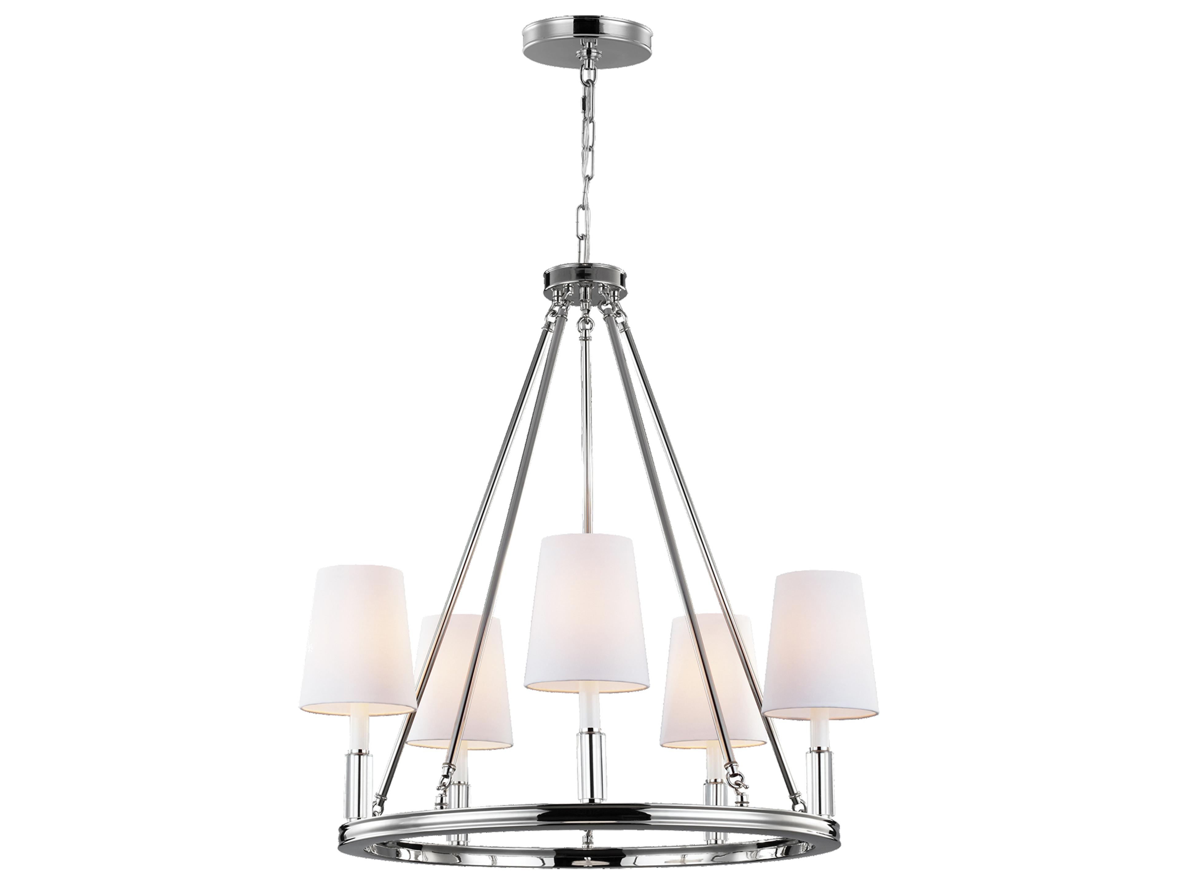 Visual Comfort Studio Lismore 5-Light Polished Nickel Candelabra Chandelier