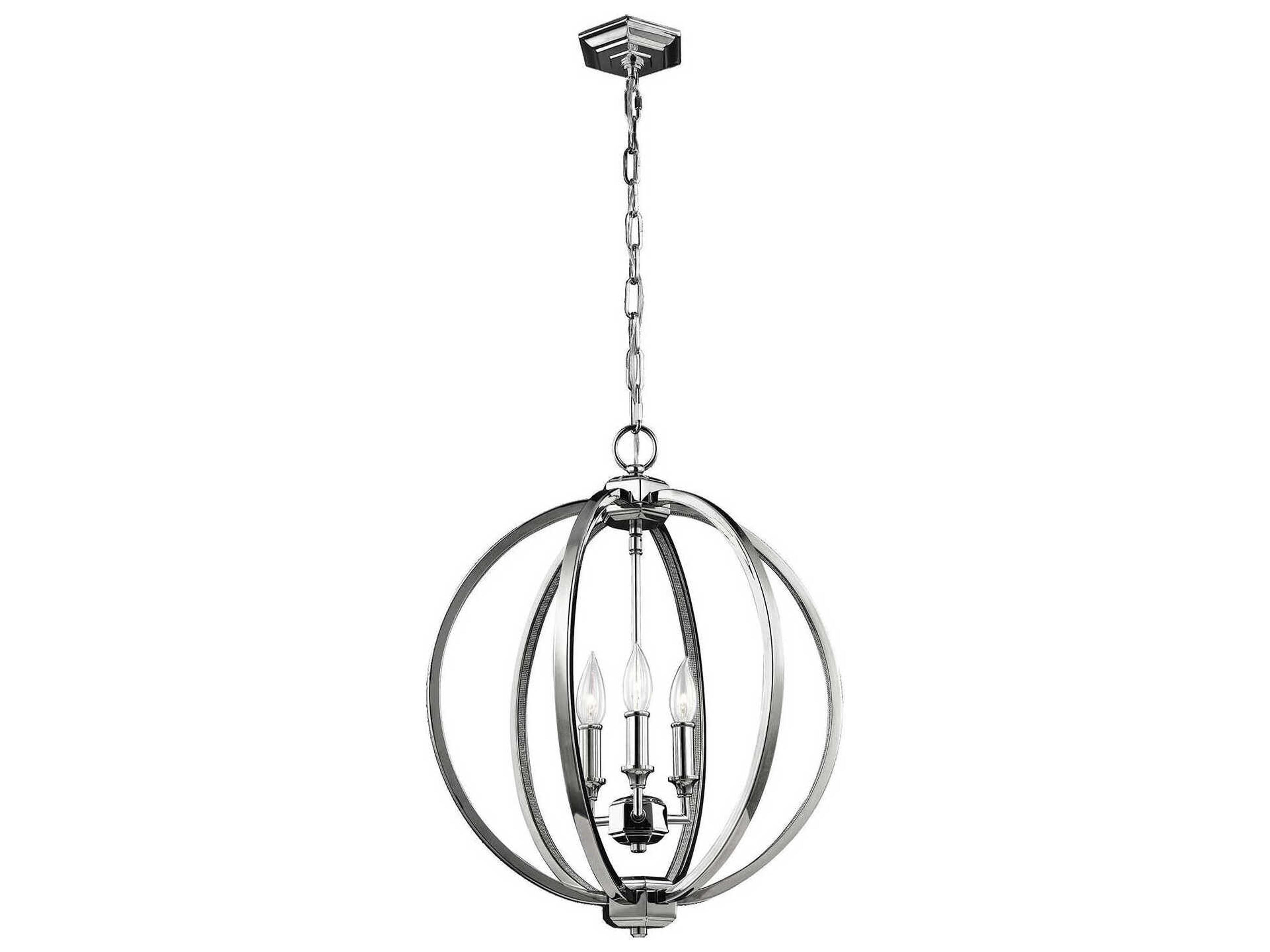 Visual Comfort Studio Corinne 3-Light Polished Nickel Globe Pendant