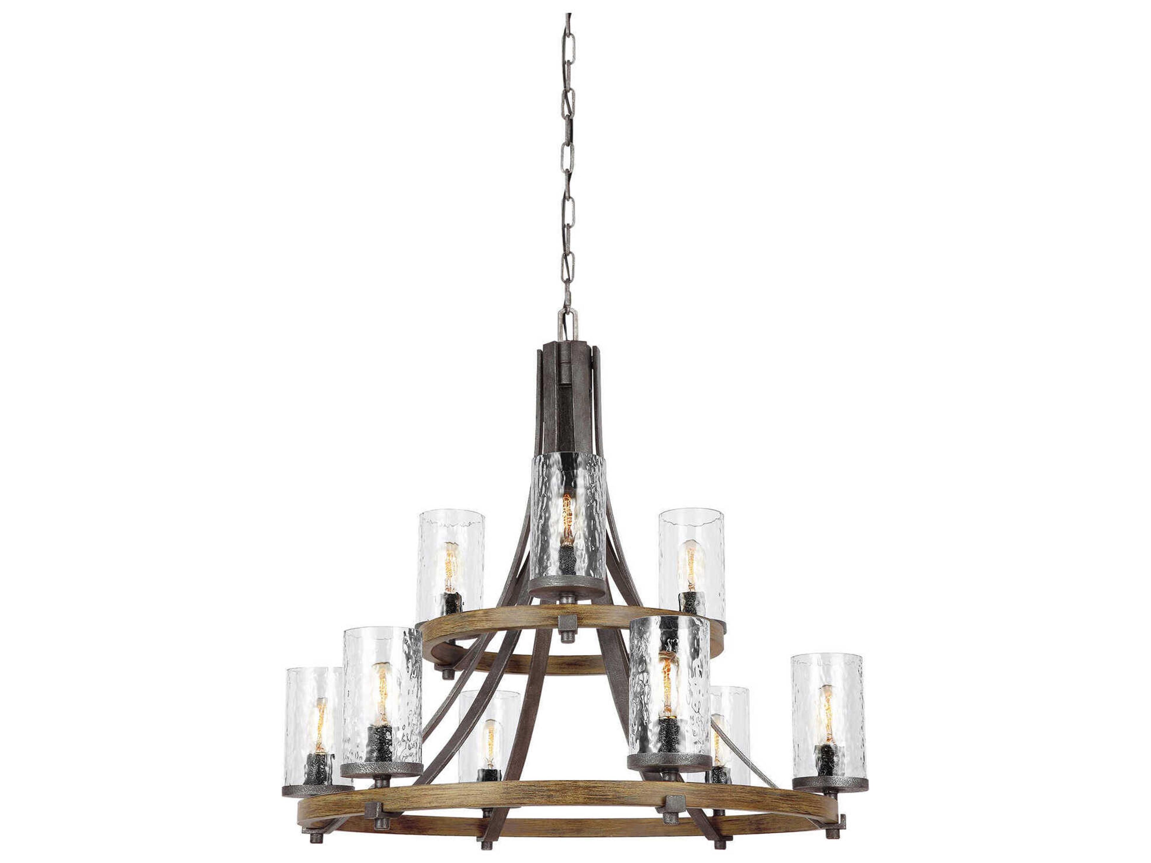 Visual Comfort Studio Angelo 9-Light Gray Cylinder Chandelier
