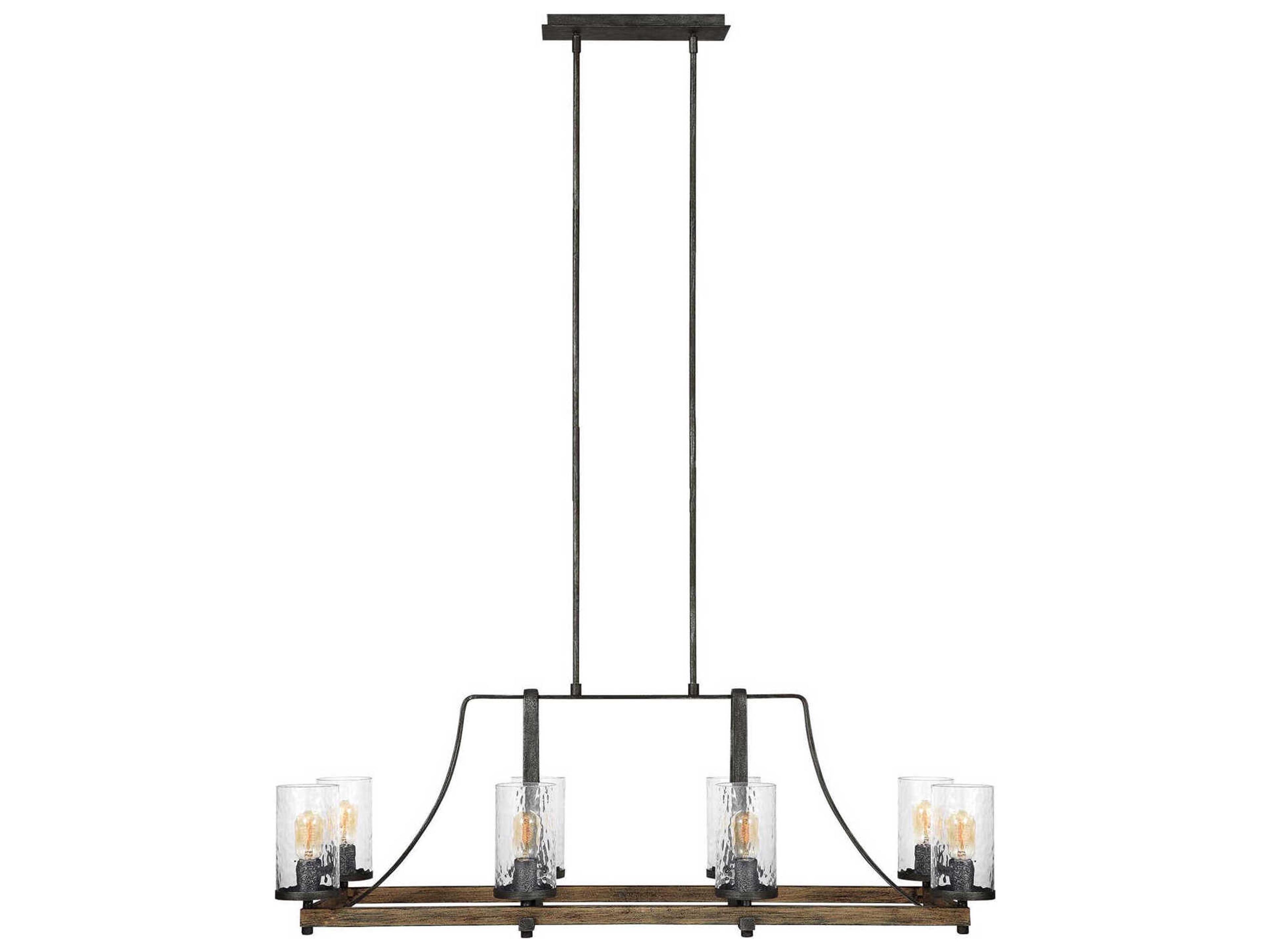 Visual Comfort Studio Angelo 8-Light Gray Cylinder Linear Island Pendant