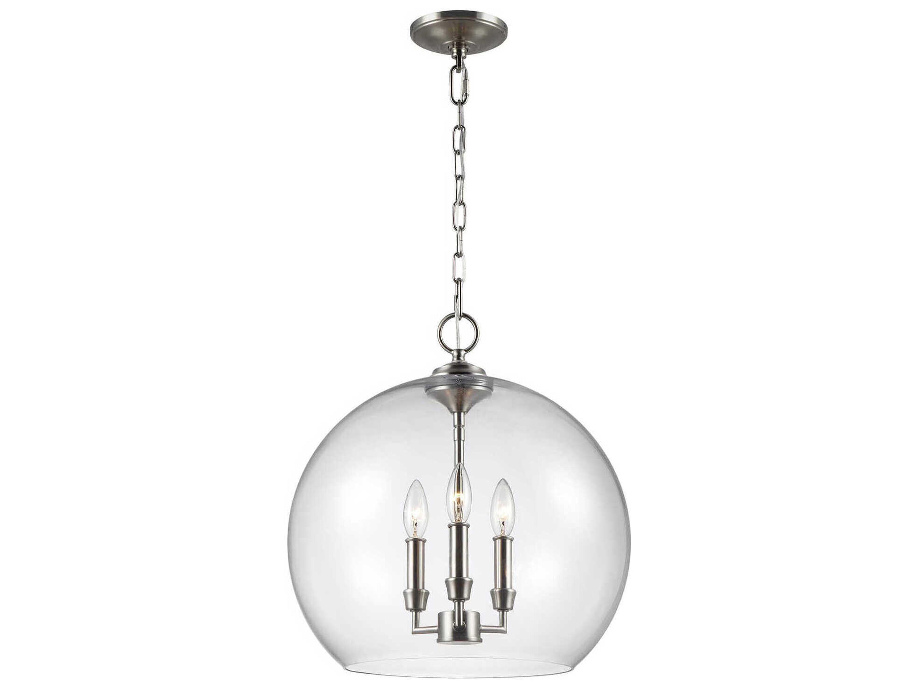 Visual Comfort Studio Lawler 3-Light Satin Nickel Pendant