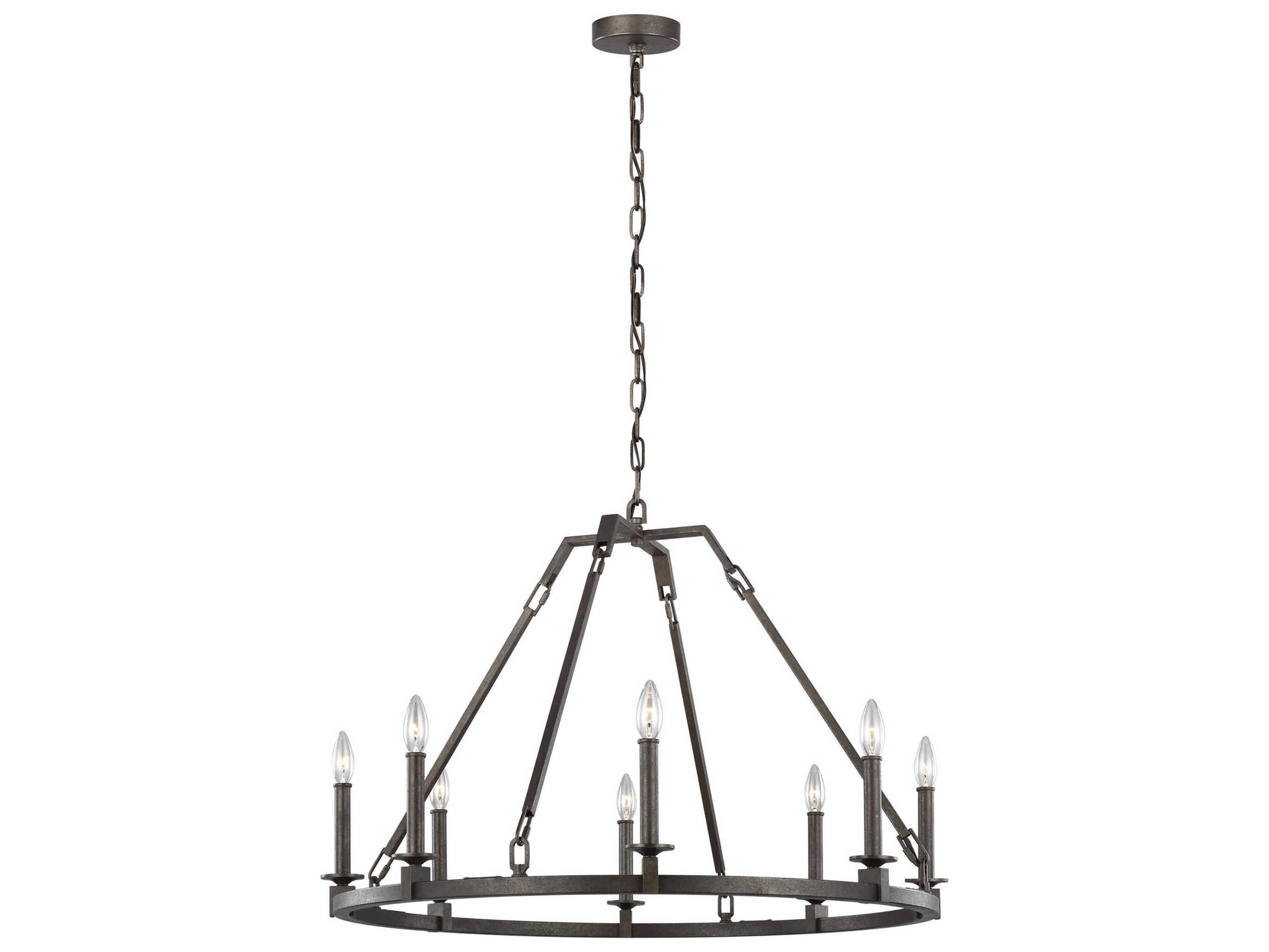 Visual Comfort Studio Landen 8-Light Smith Steel Candelabra Chandelier