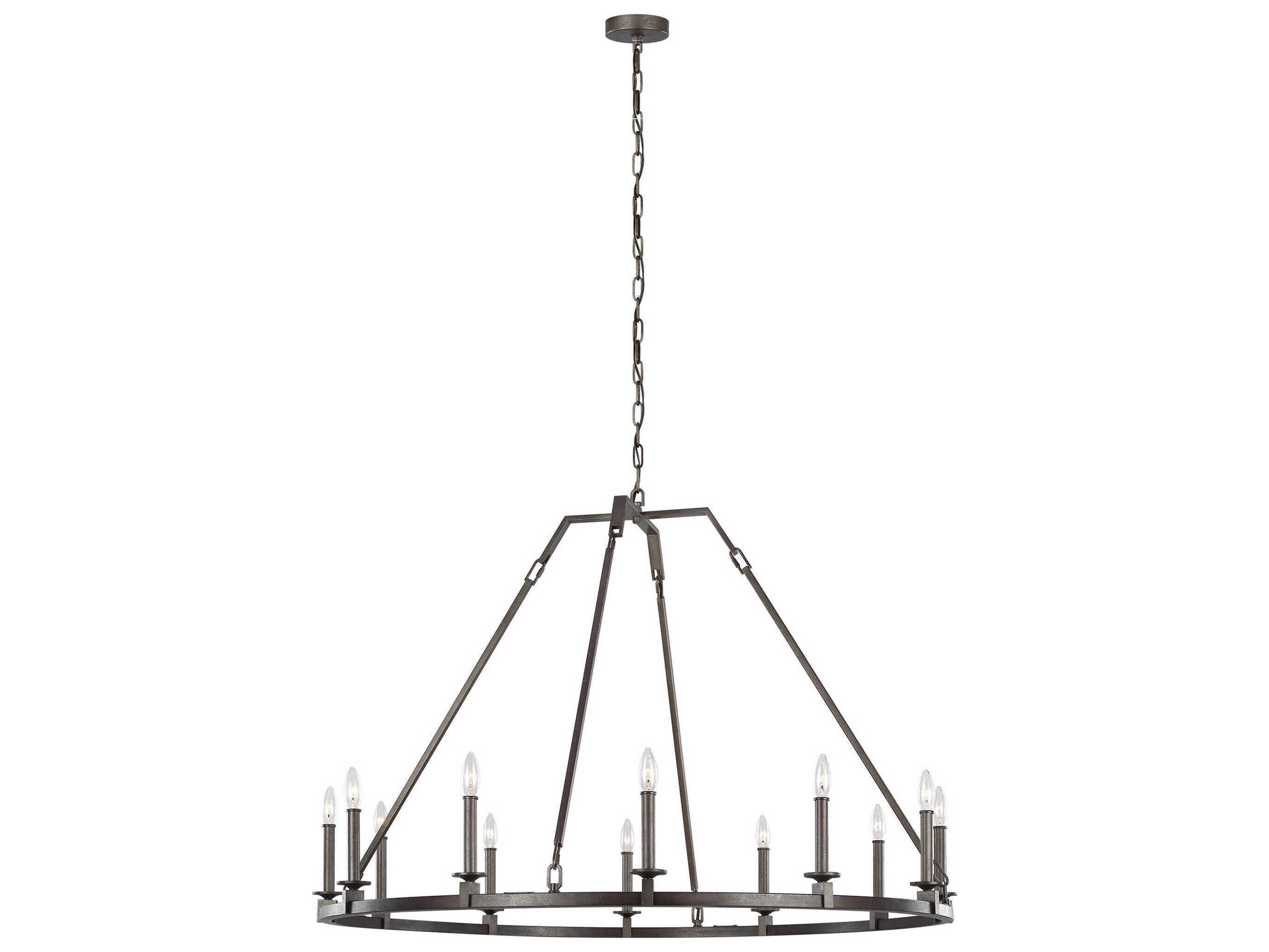 Visual Comfort Studio Landen 12-Light Smith Steel Candelabra Chandelier