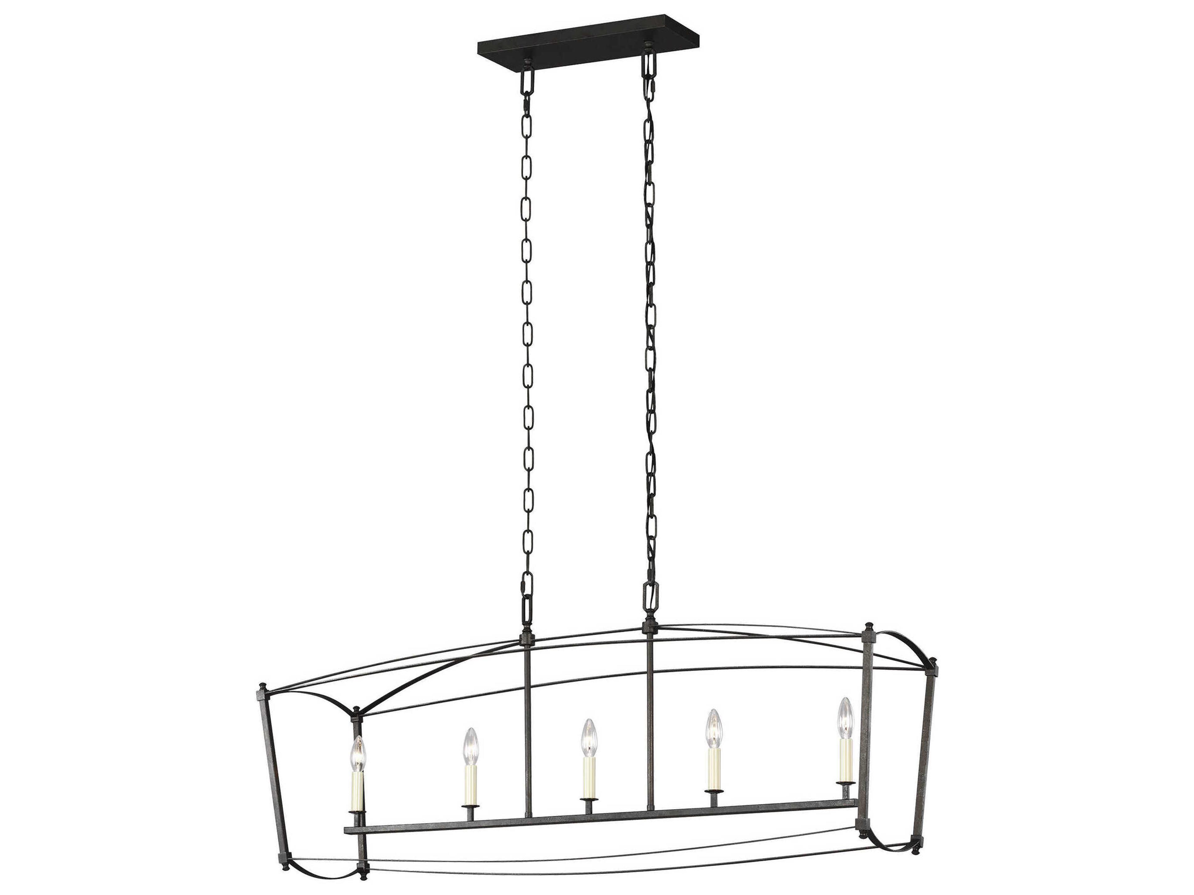 Visual Comfort Studio Thayer 5-Light Smith Steel Linear Island Pendant