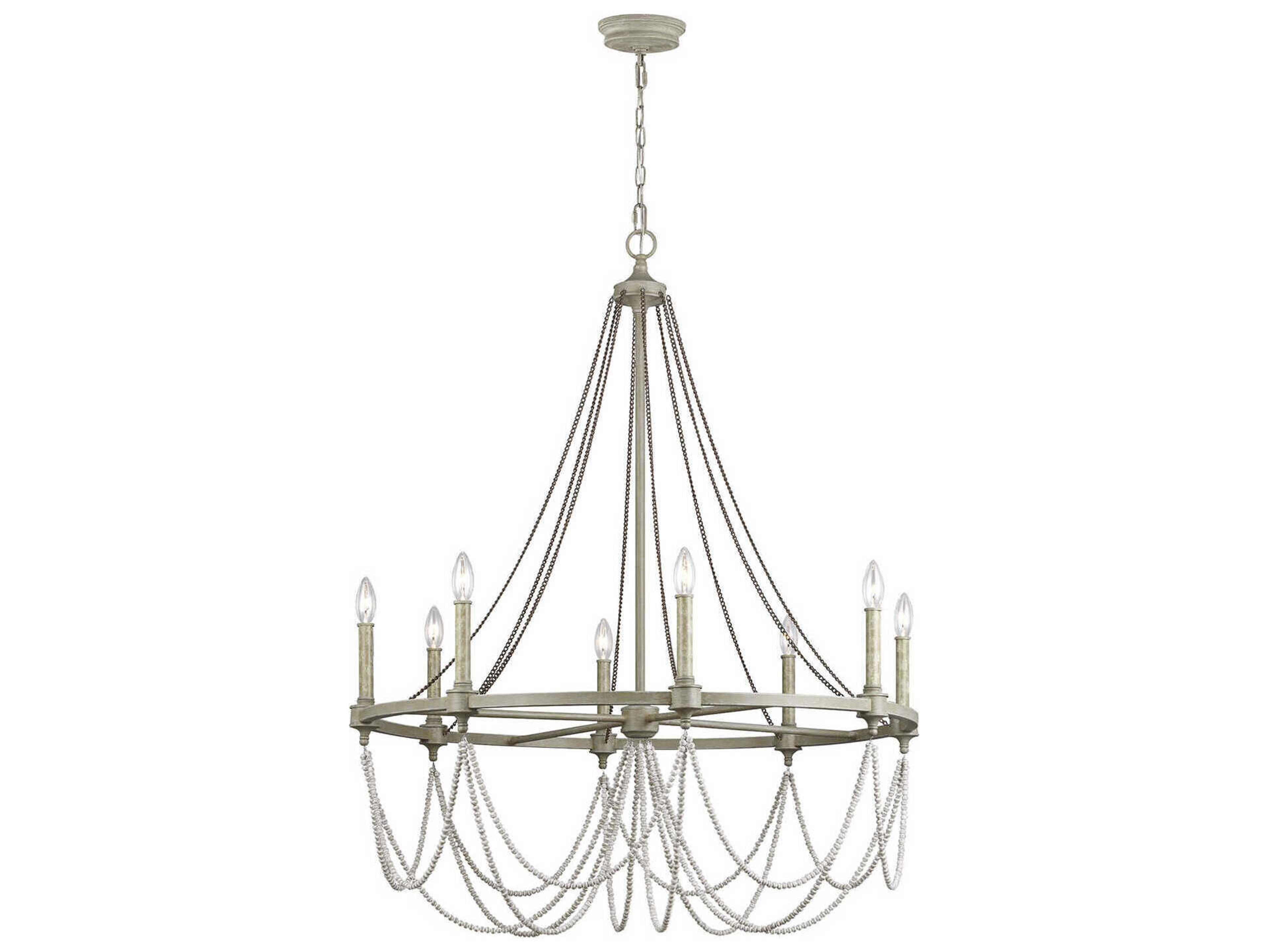 Visual Comfort Studio Beverly 8-Light Gray Candelabra Chandelier