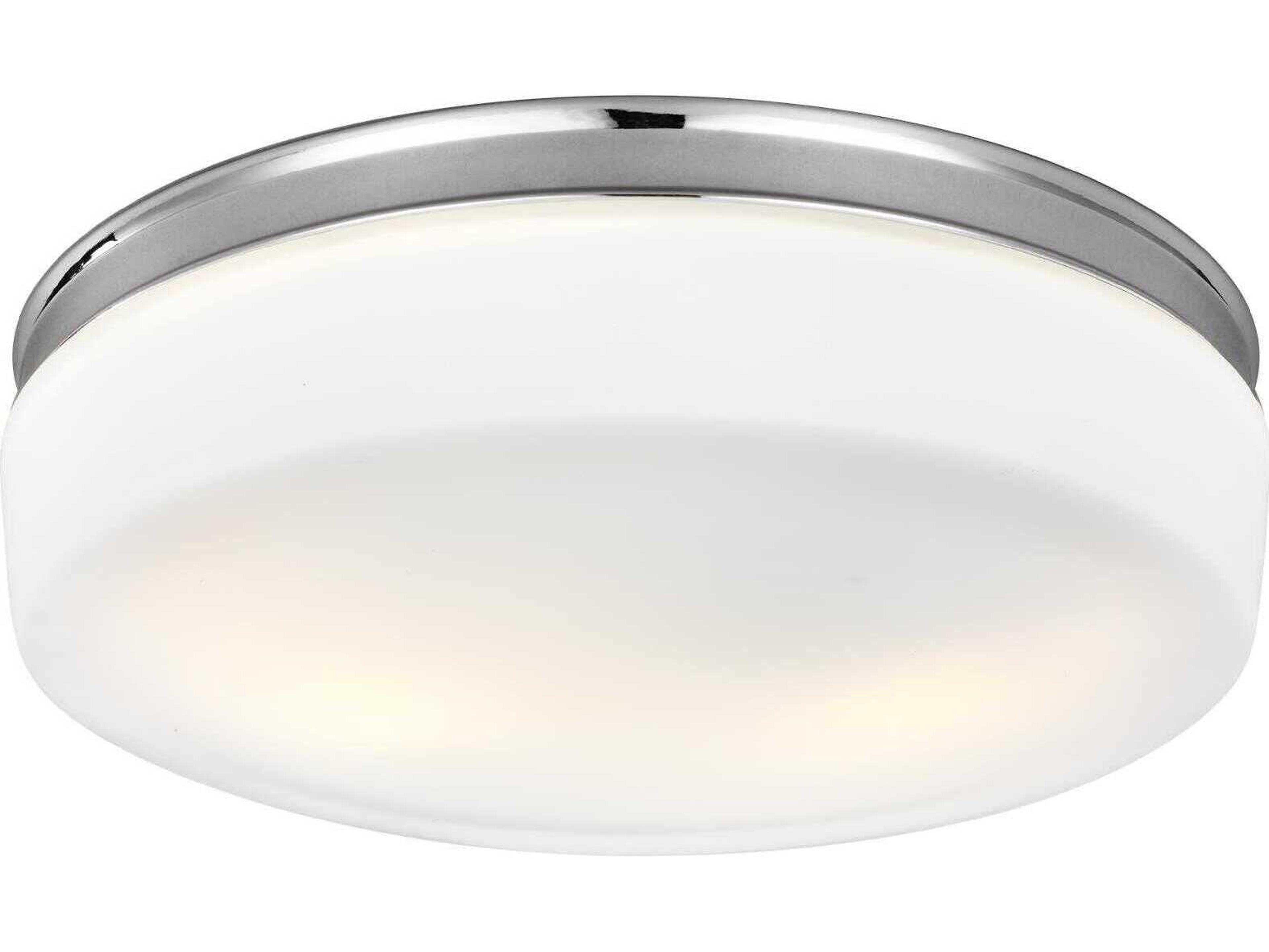Visual Comfort Studio Issen 2-Light Chrome Flush Mount