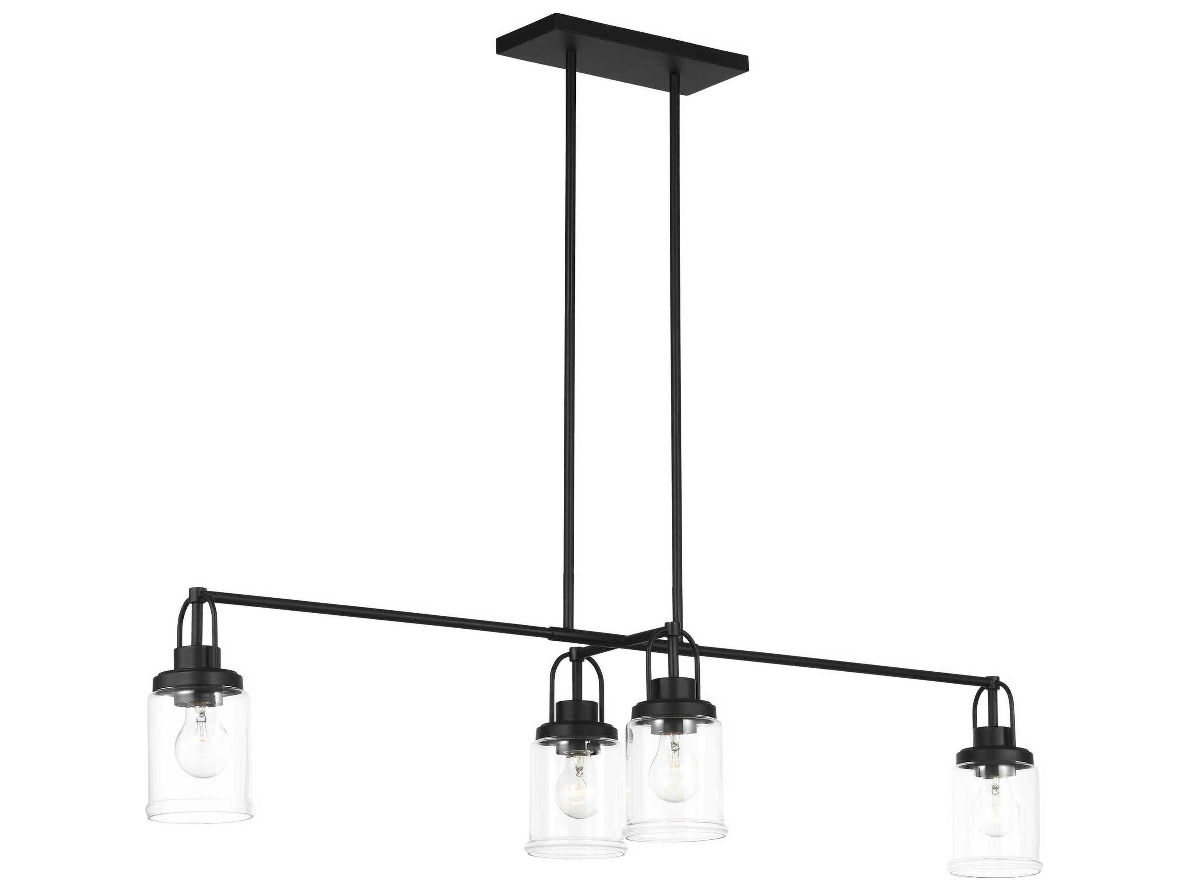 Visual Comfort Studio Anders 4-Light Midnight Black Cylinder Island Pendant