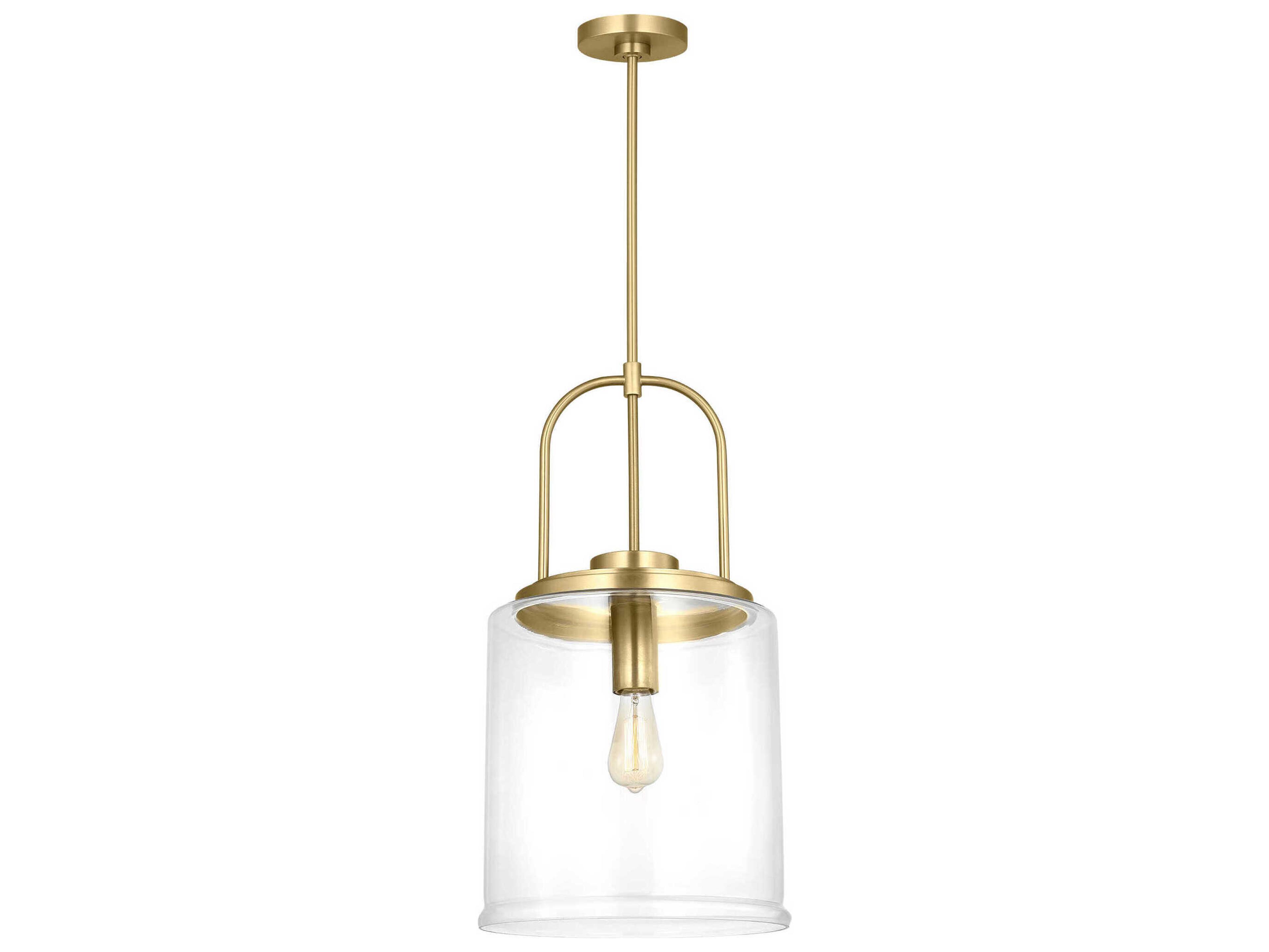 Visual Comfort Studio Anders 1-Light Satin Brass Cylinder Pendant