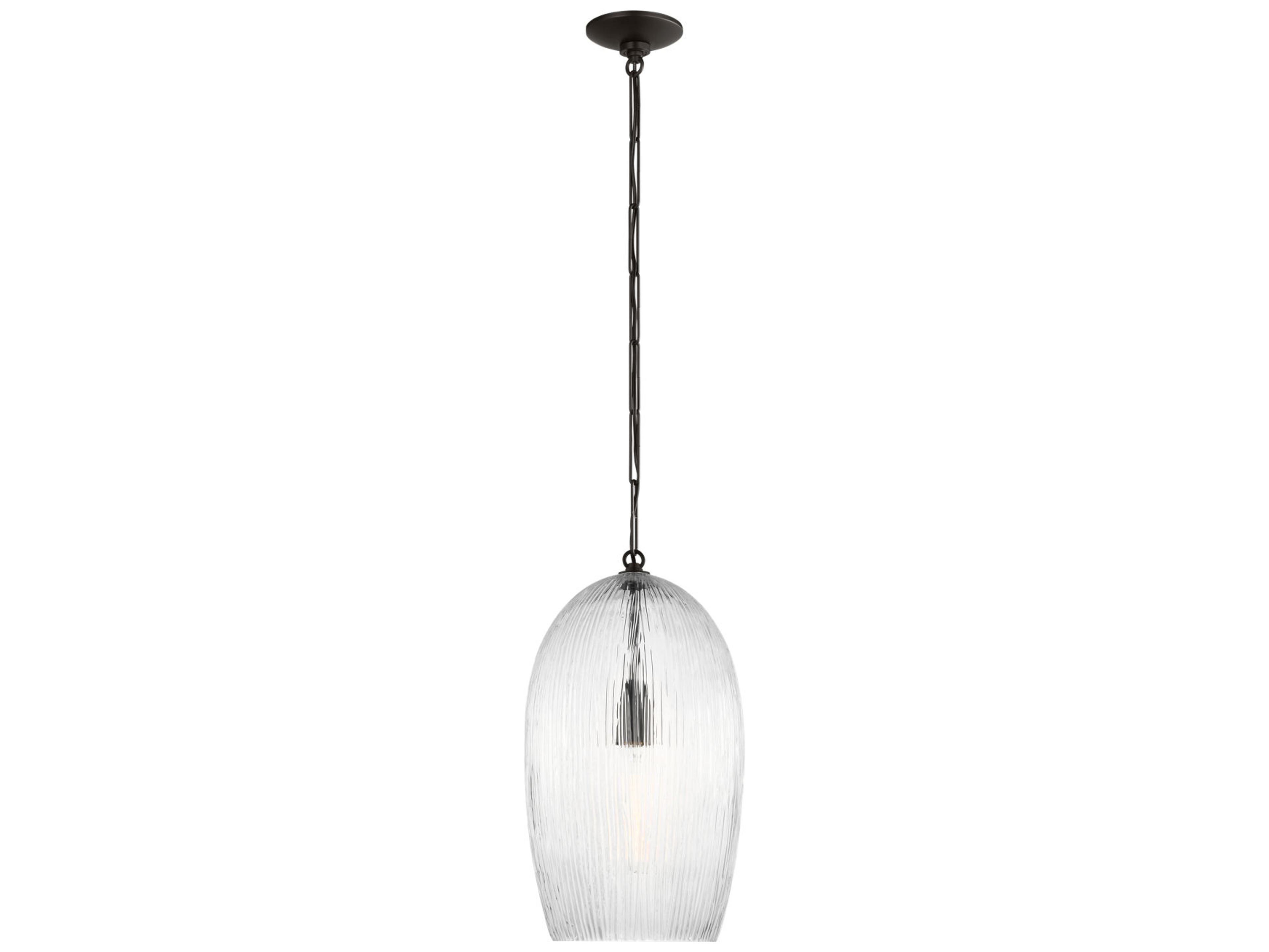 Visual Comfort Studio Serafina 1-Light Aged Iron Black Mini Pendant