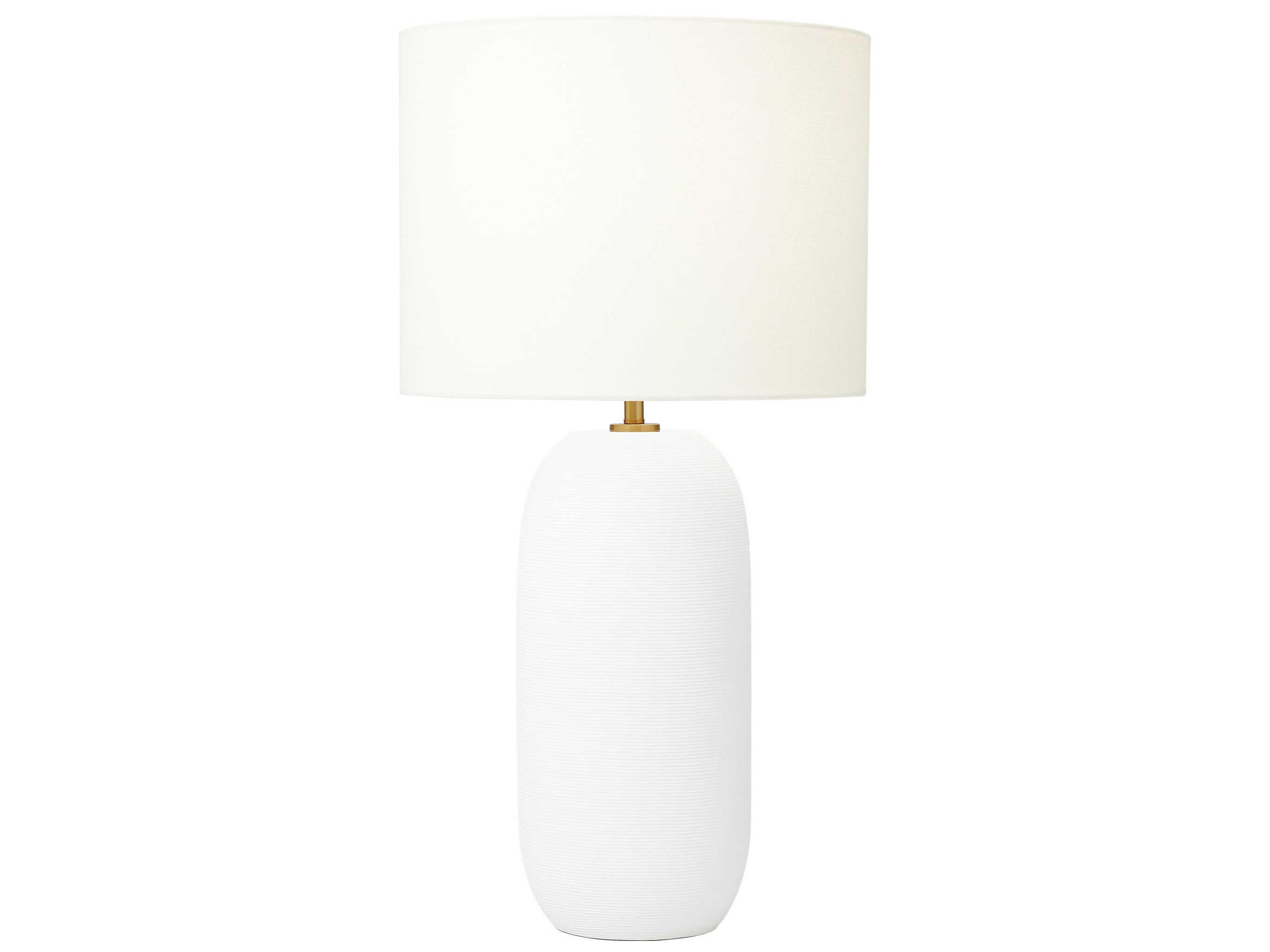Visual Comfort Studio Fanny Matte White Ceramic Linen Fabric Buffet Lamp