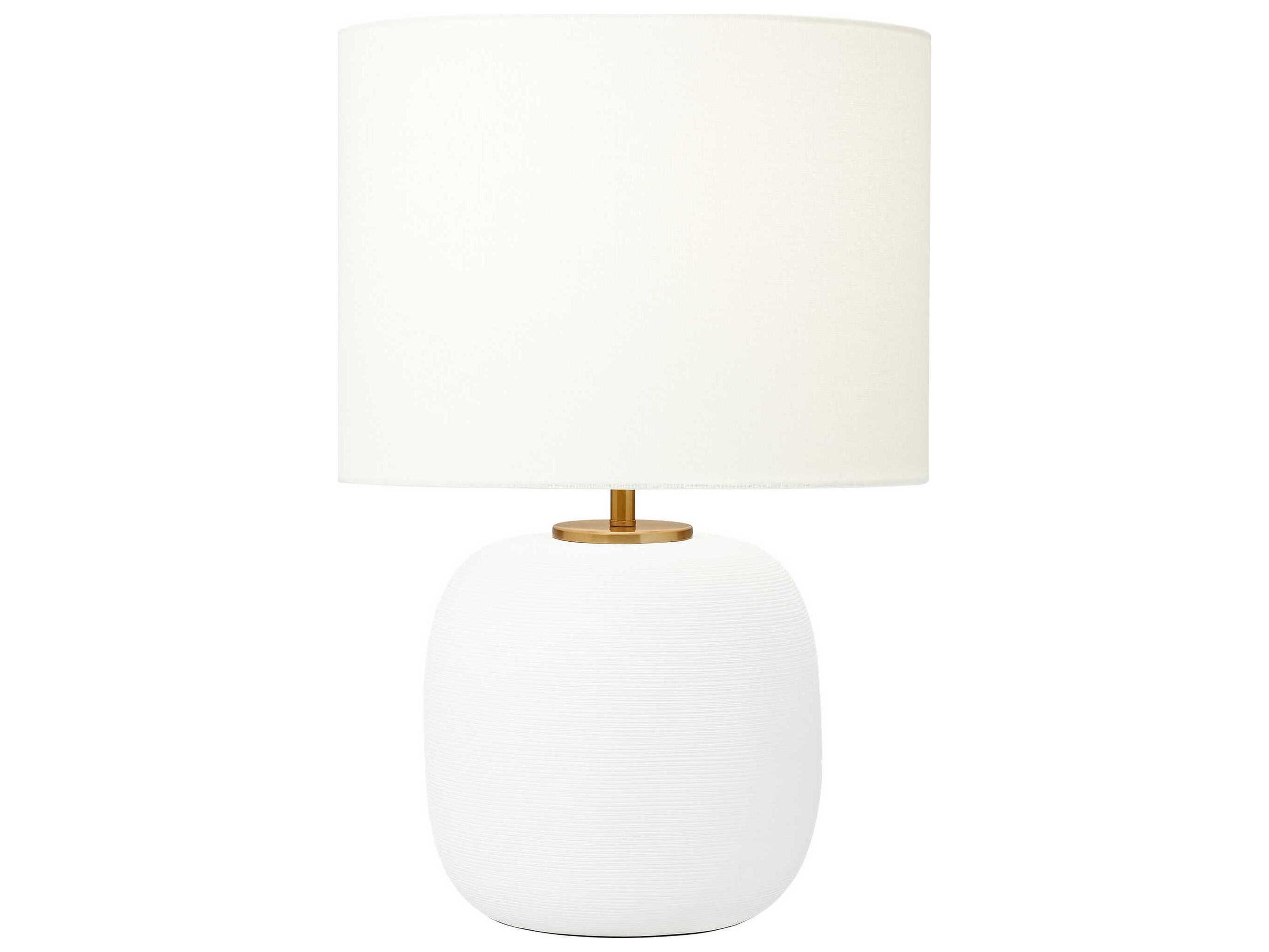 Visual Comfort Studio Fanny Matte White Ceramic Linen Fabric Table Lamp
