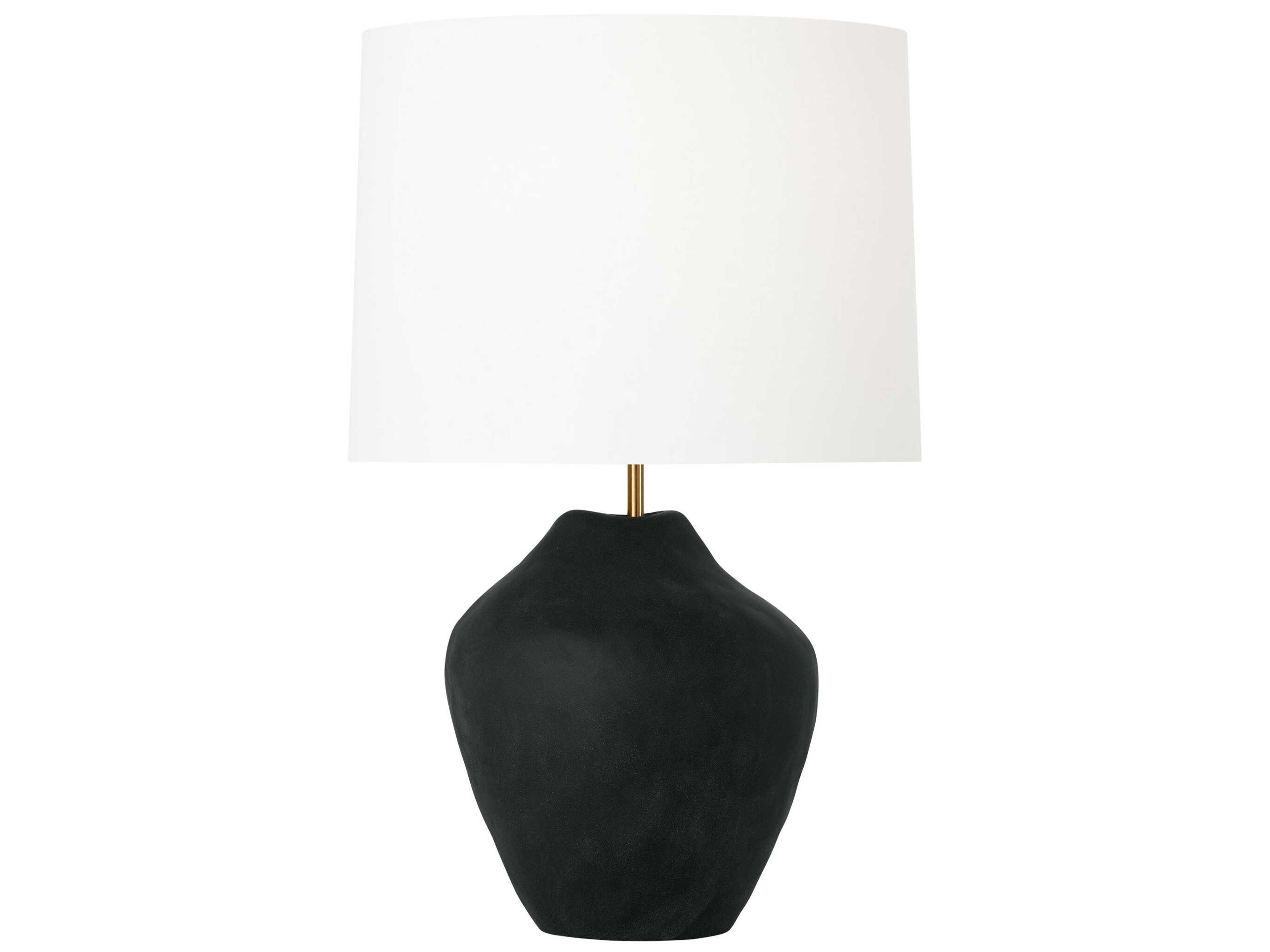Visual Comfort Studio Cadley Rough Black White Linen Buffet Lamp