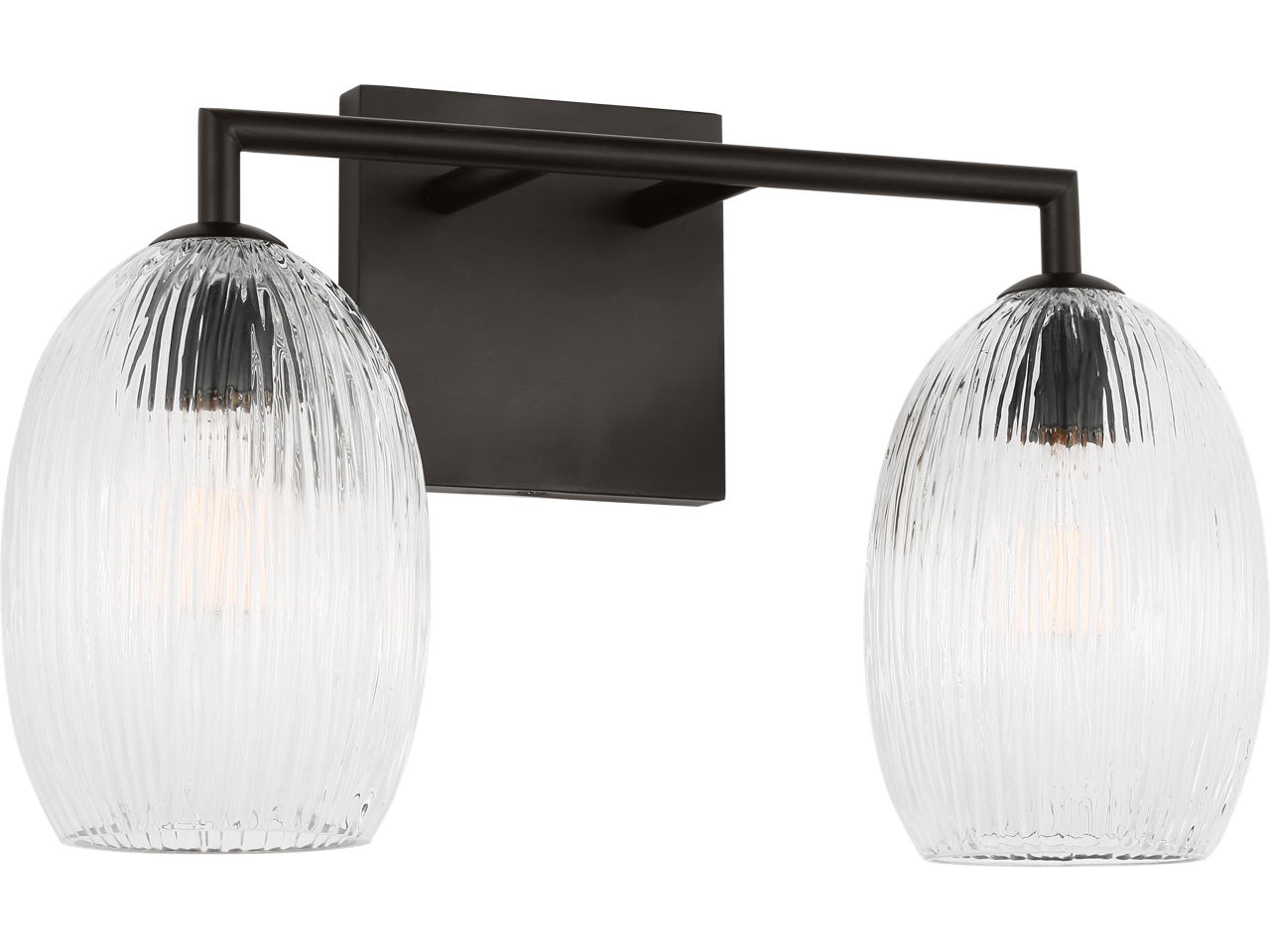 Visual Comfort Studio Serafina 2-Light Aged Iron Black Vanity Light