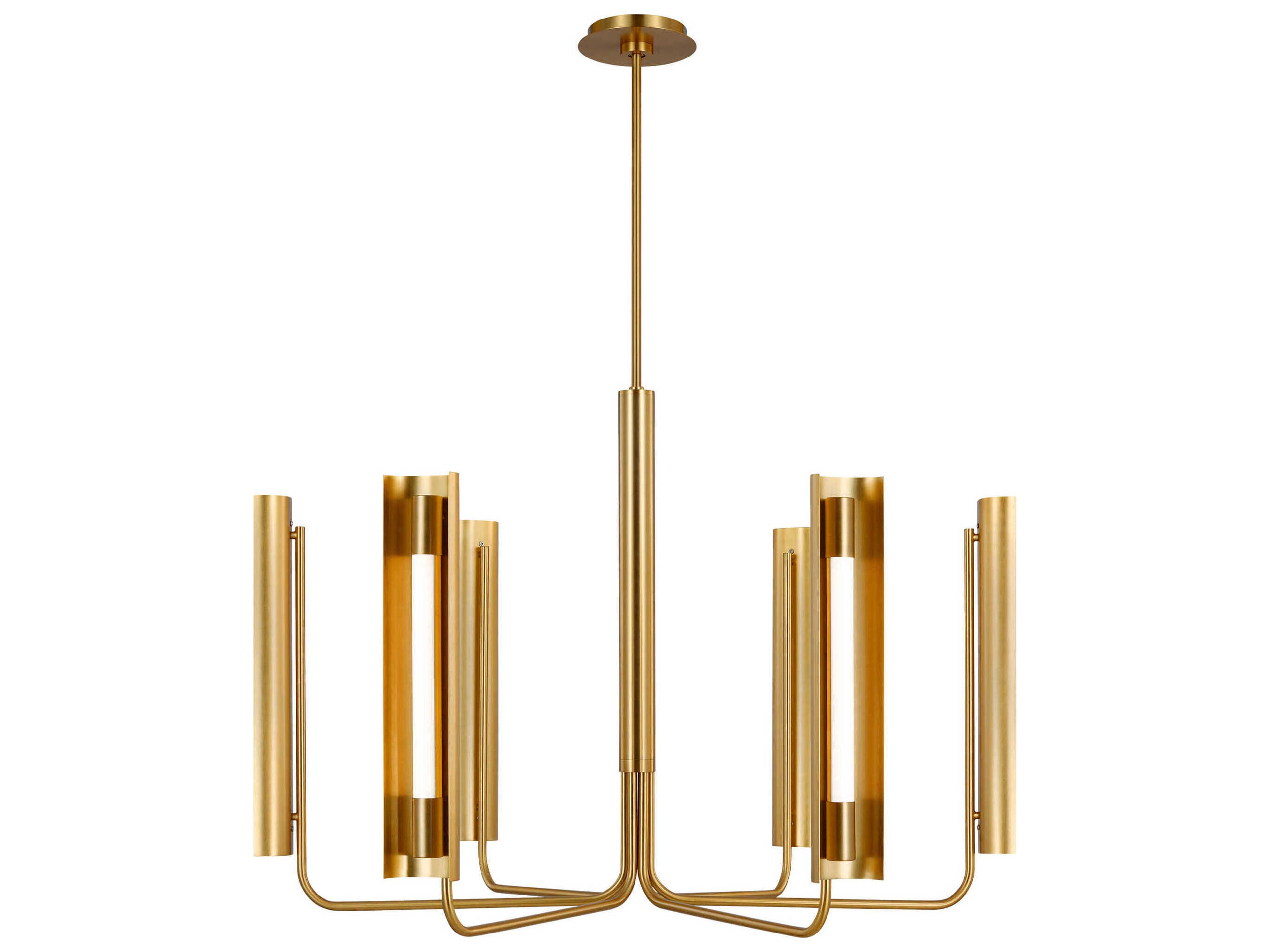 Visual Comfort Studio Carson 1-Light Burnished Brass Linear Chandelier