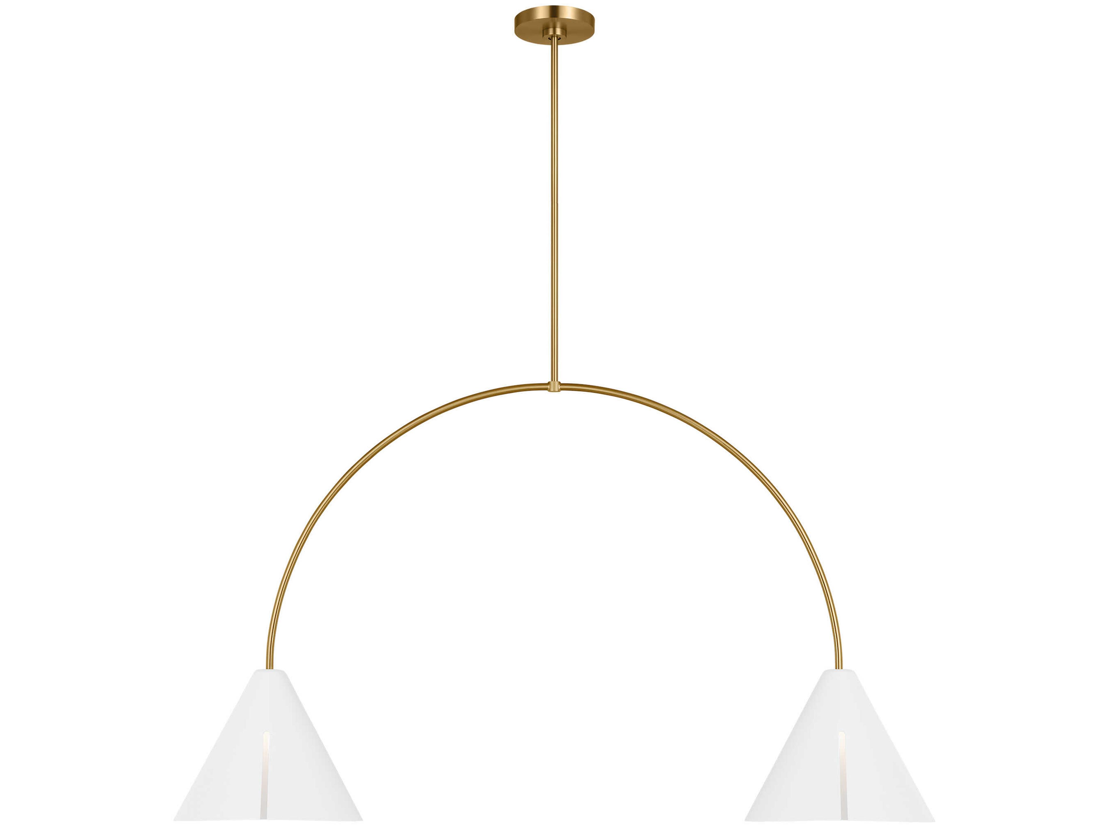 Visual Comfort Studio Cambre 2-Light Matte White Burnished Brass Island Pendant
