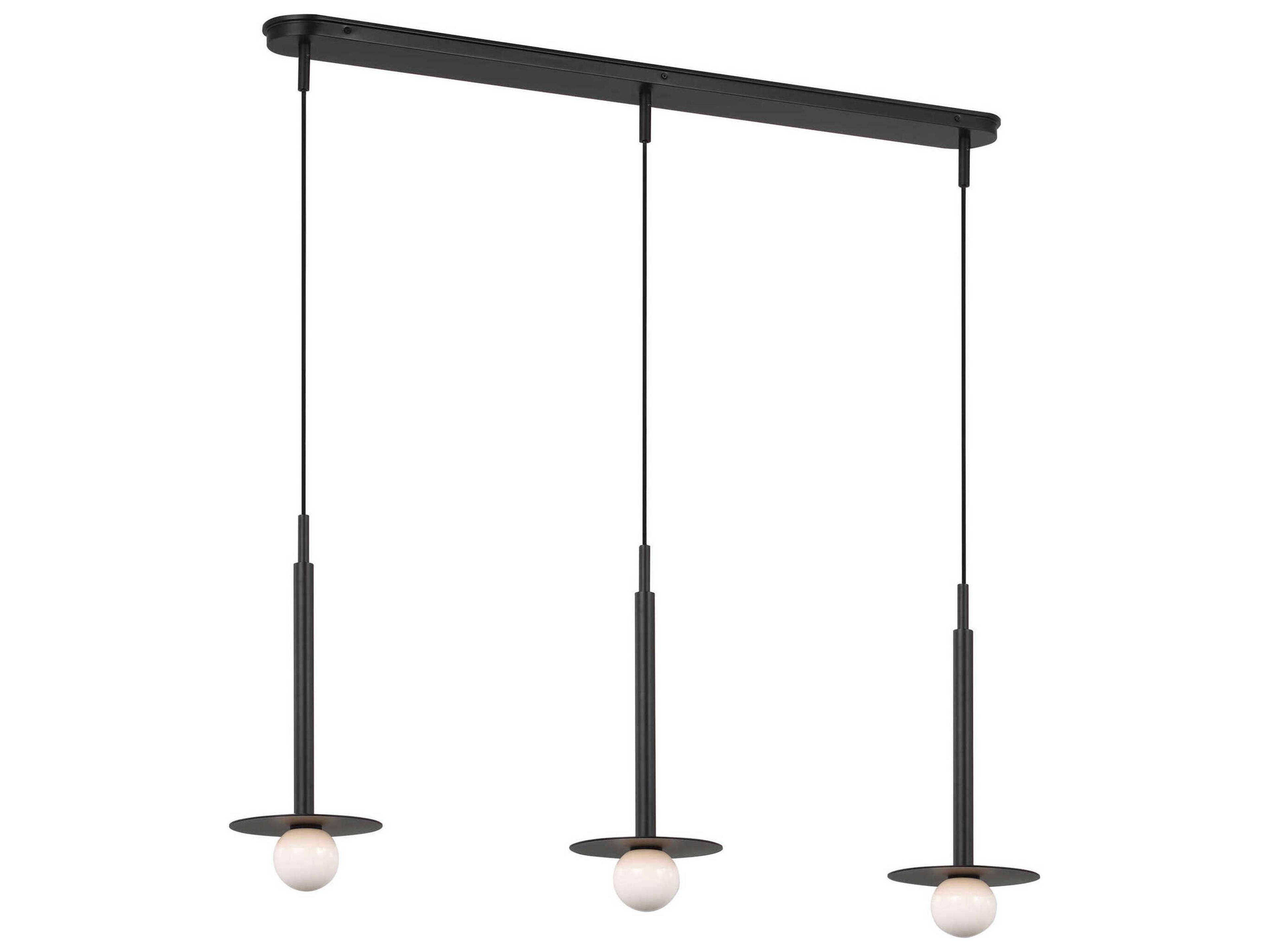 Visual Comfort Studio Nodes 3-Light Midnight Black Linear Island Pendant
