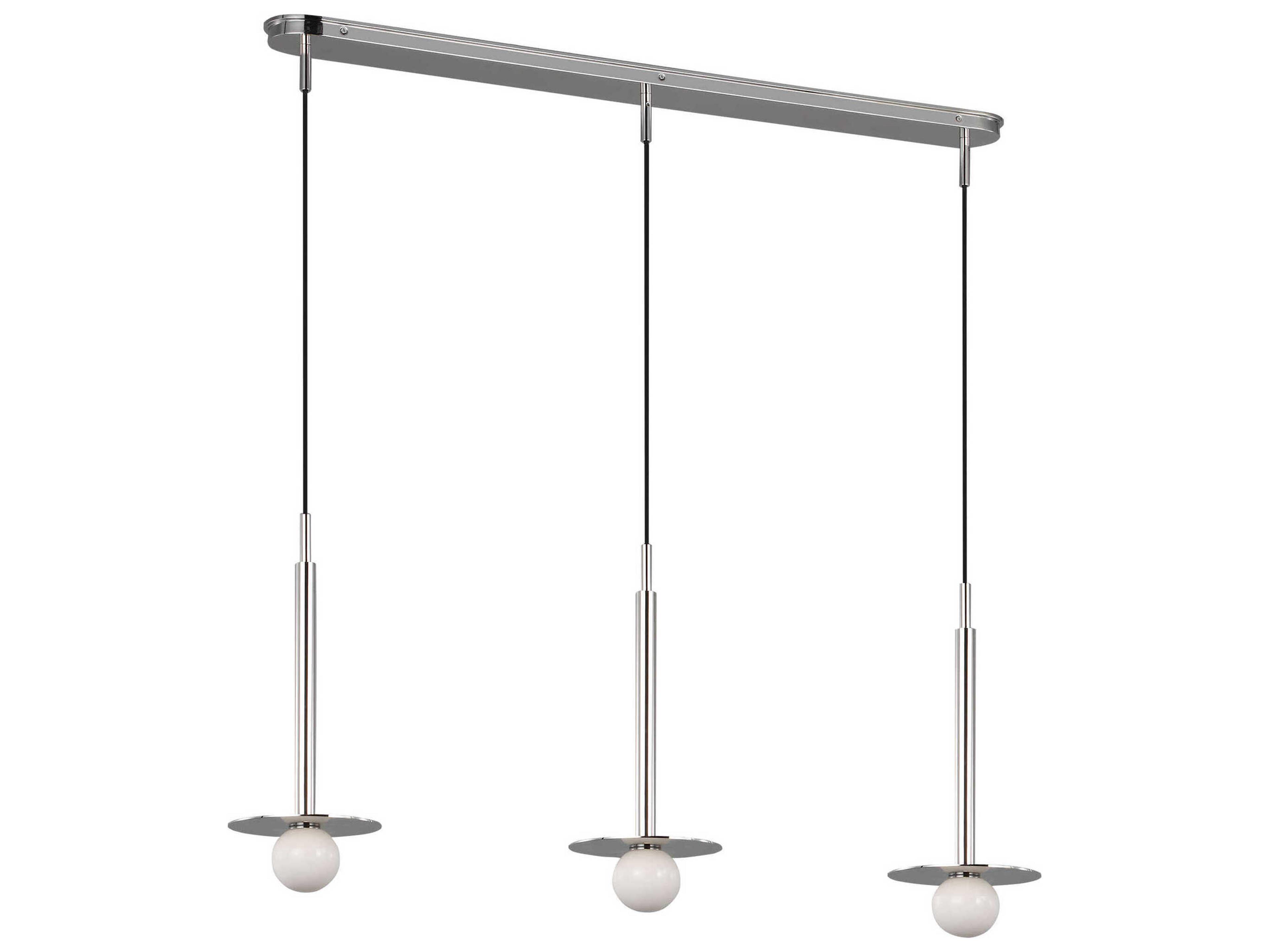 Visual Comfort Studio Nodes 3-Light Polished Nickel Linear Island Pendant