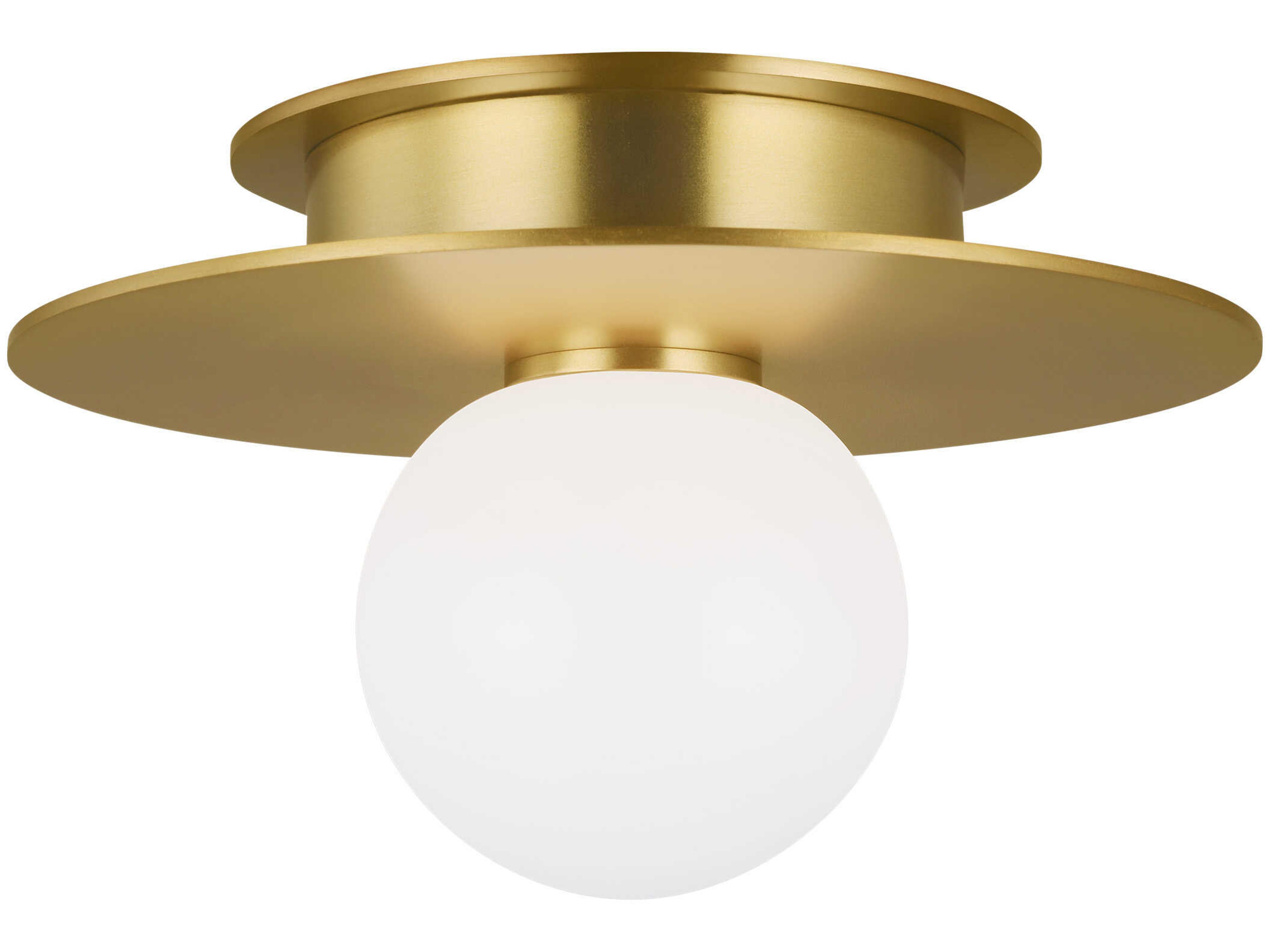 Visual Comfort Studio Nodes 1-Light Burnished Brass Globe Round Flush Mount