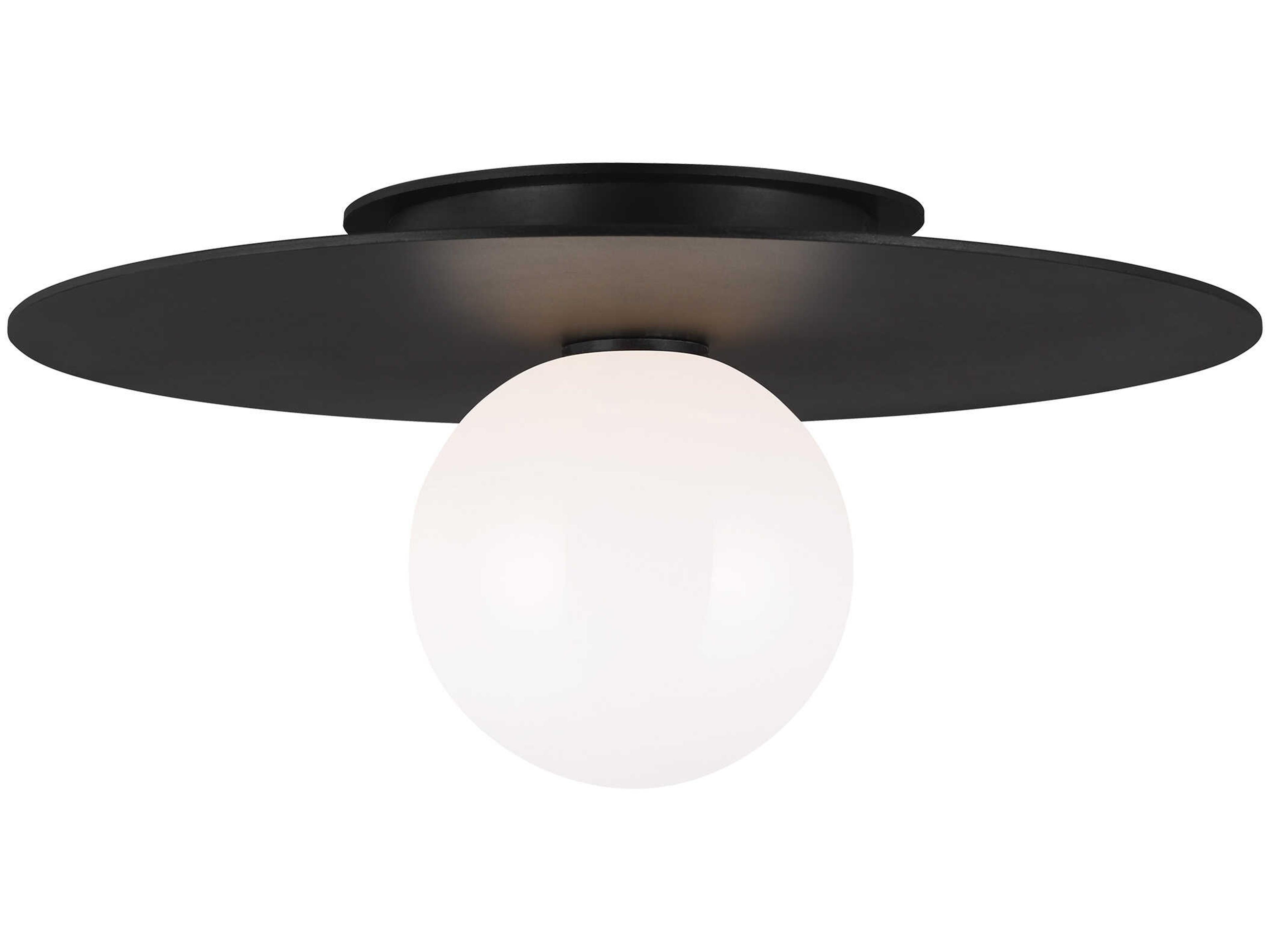 Visual Comfort Studio Nodes 1-Light Midnight Black Globe Round Flush Mount