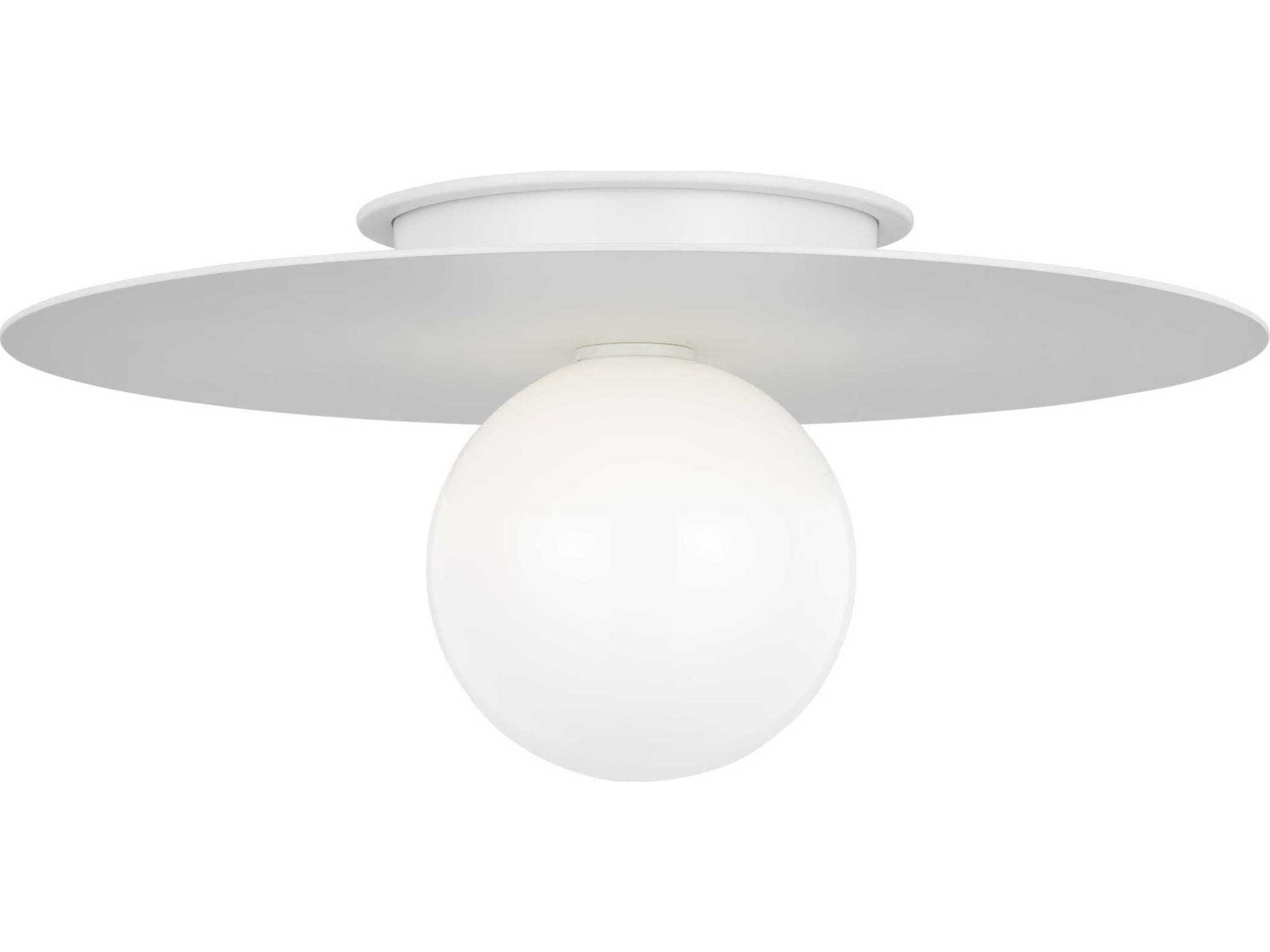 Visual Comfort Studio Nodes 1-Light Matte White Globe Flush Mount