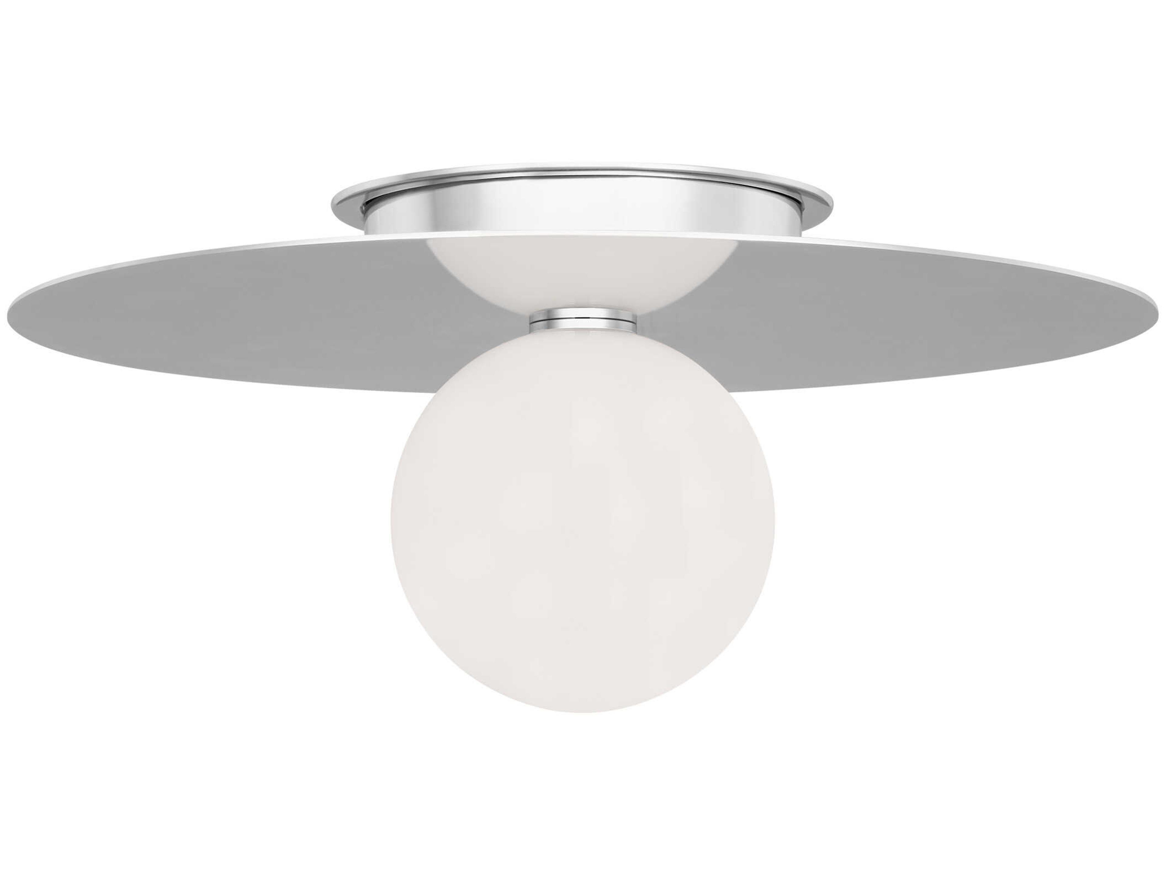 Visual Comfort Studio Nodes 1-Light Polished Nickel Globe Round Flush Mount