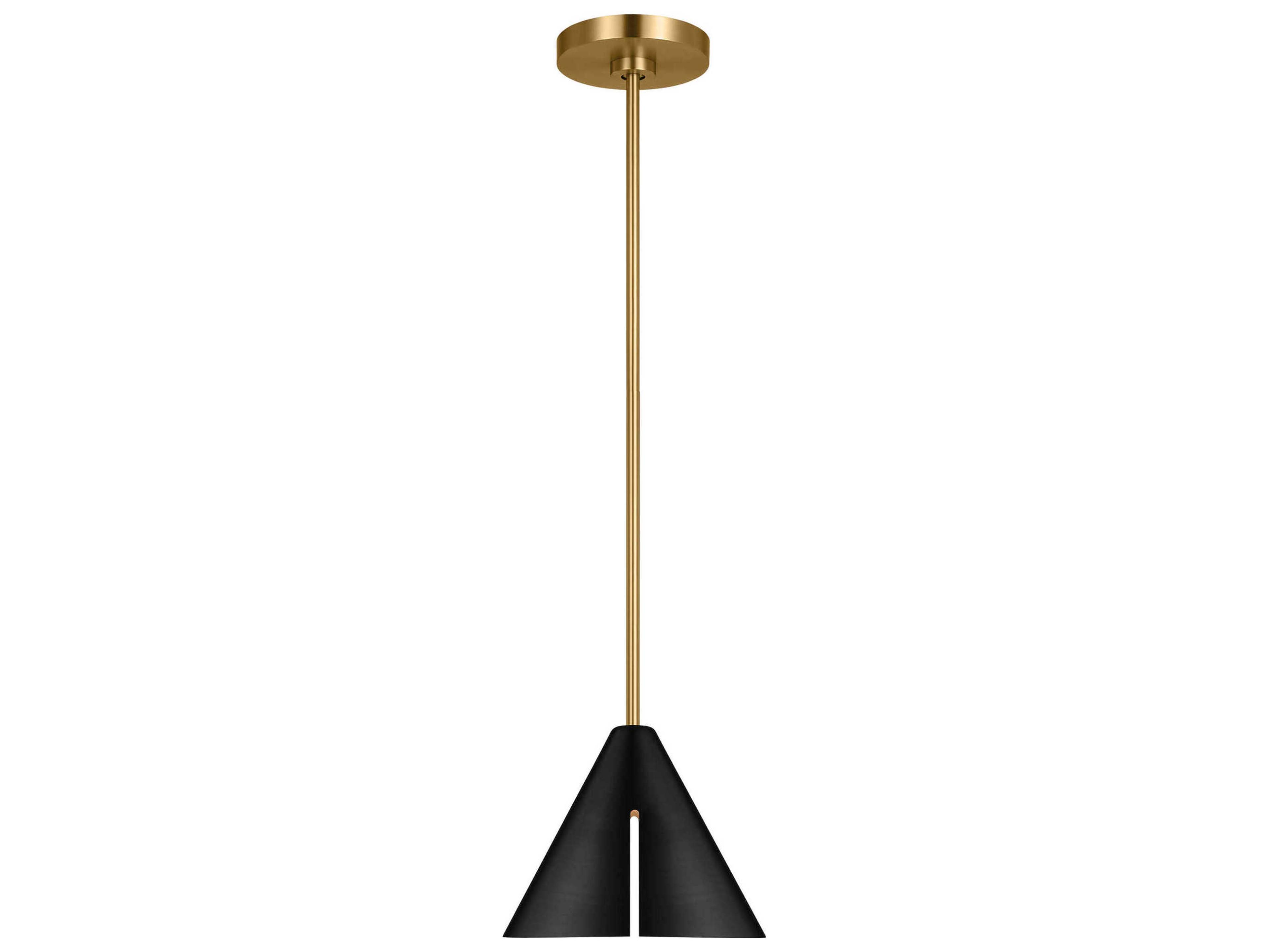 Visual Comfort Studio Cambre 1-Light Midnight Black Burnished Brass Mini Pendant