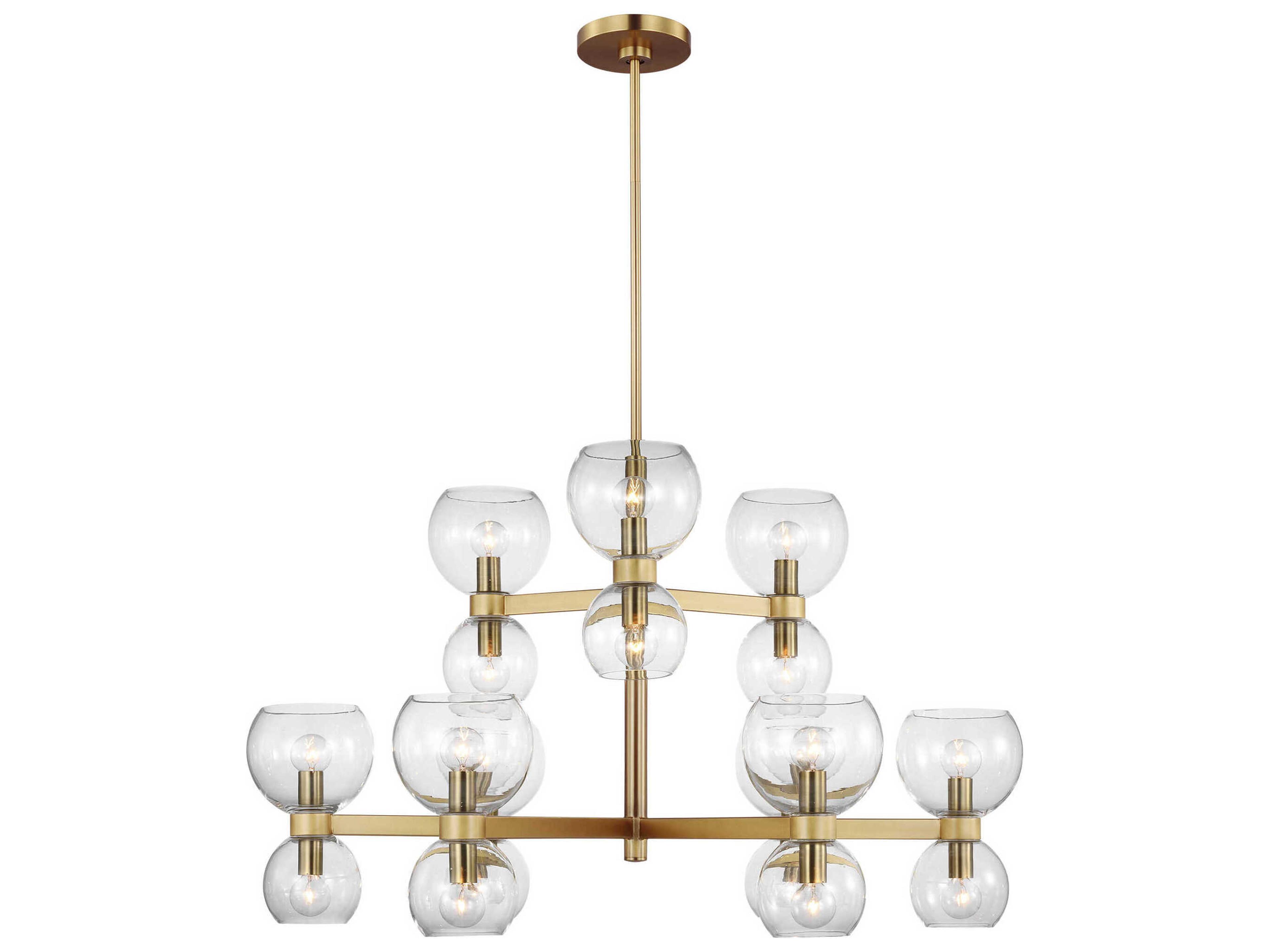 Visual Comfort Studio Londyn 18-Light Burnished Brass Tiered Chandelier
