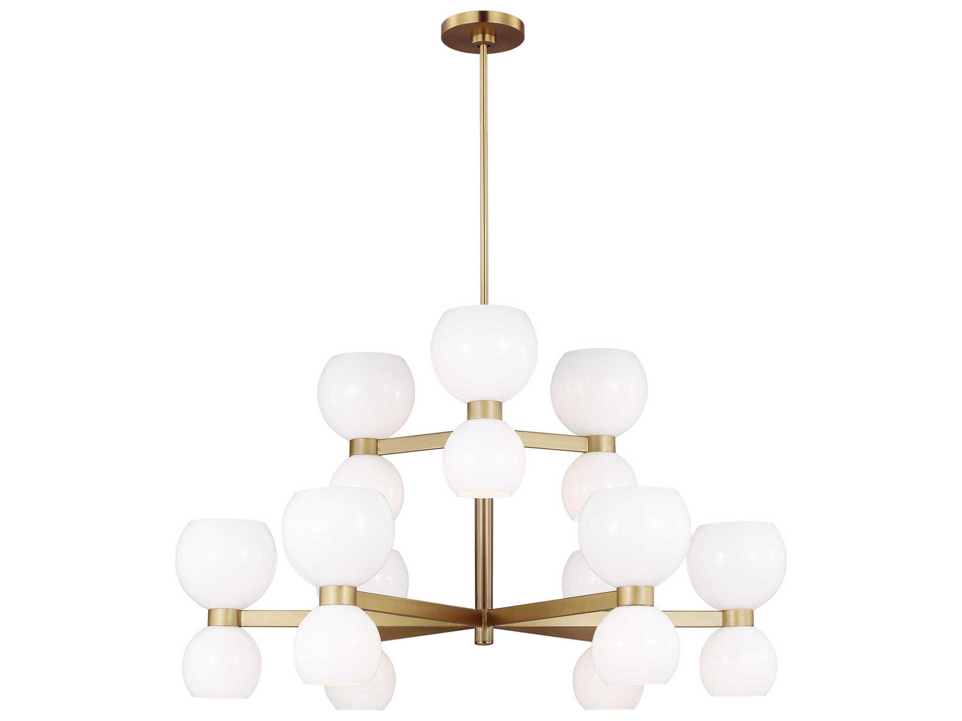 Visual Comfort Studio Londyn 18-Light Burnished Brass Tiered Chandelier