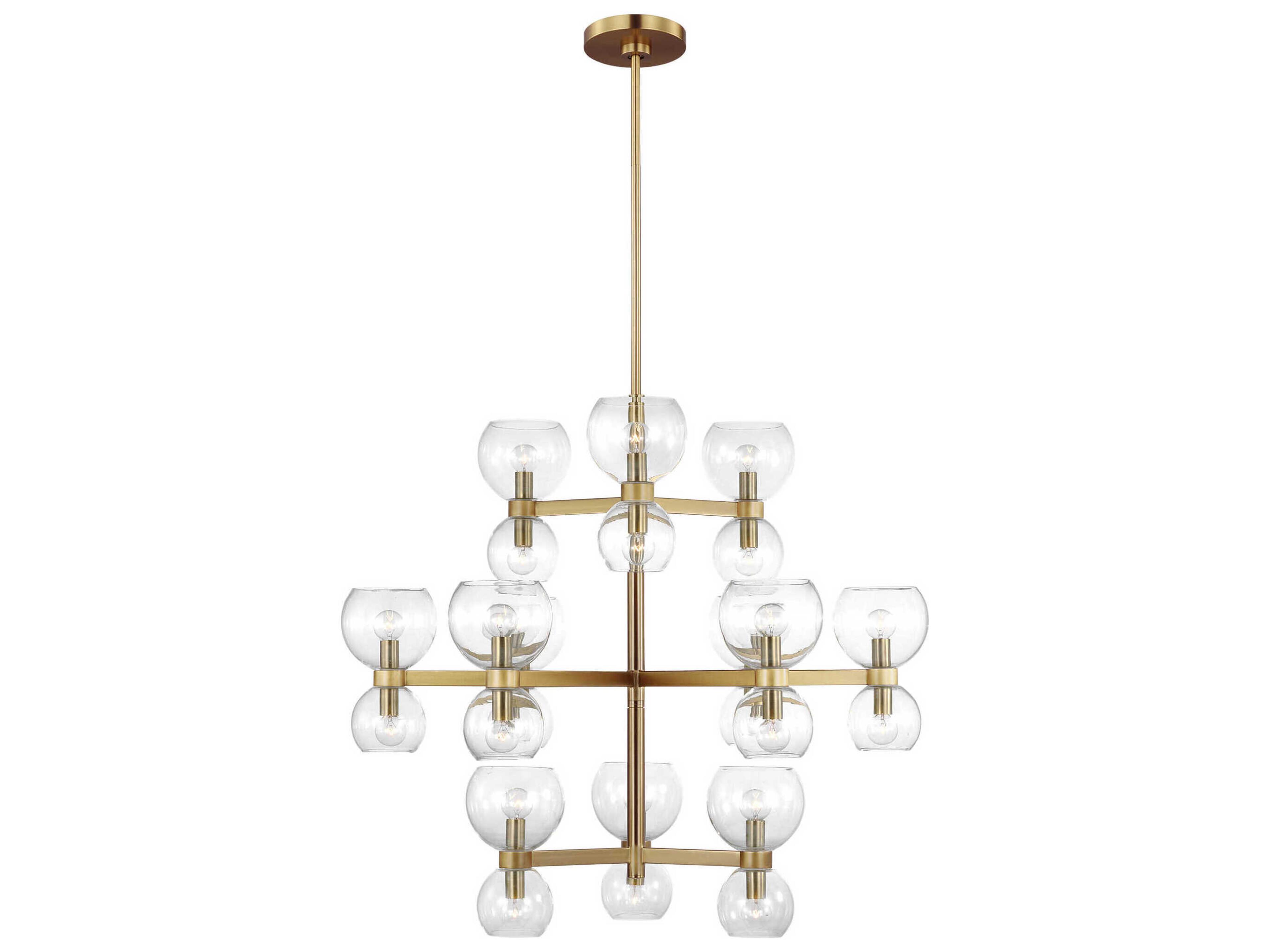 Visual Comfort Studio Londyn 24-Light Burnished Brass Tiered Chandelier