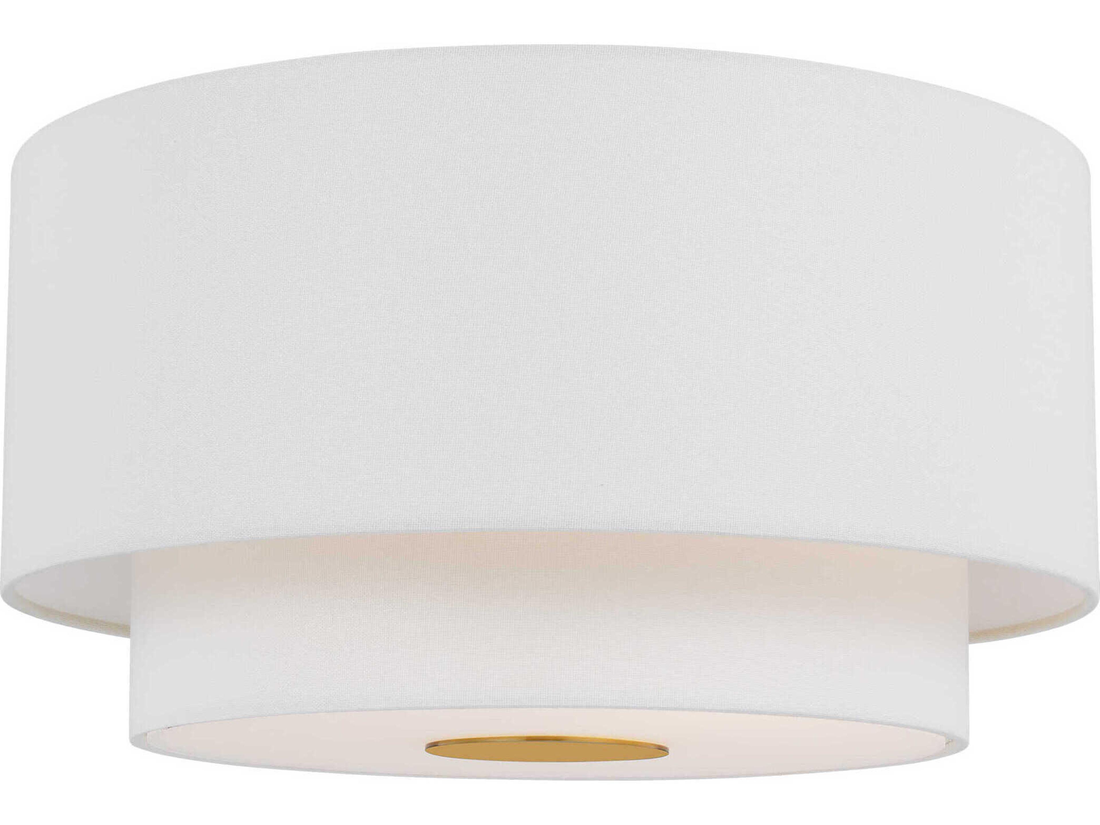Visual Comfort Studio Sawyer 3-Light Burnished Brass Drum Flush Mount