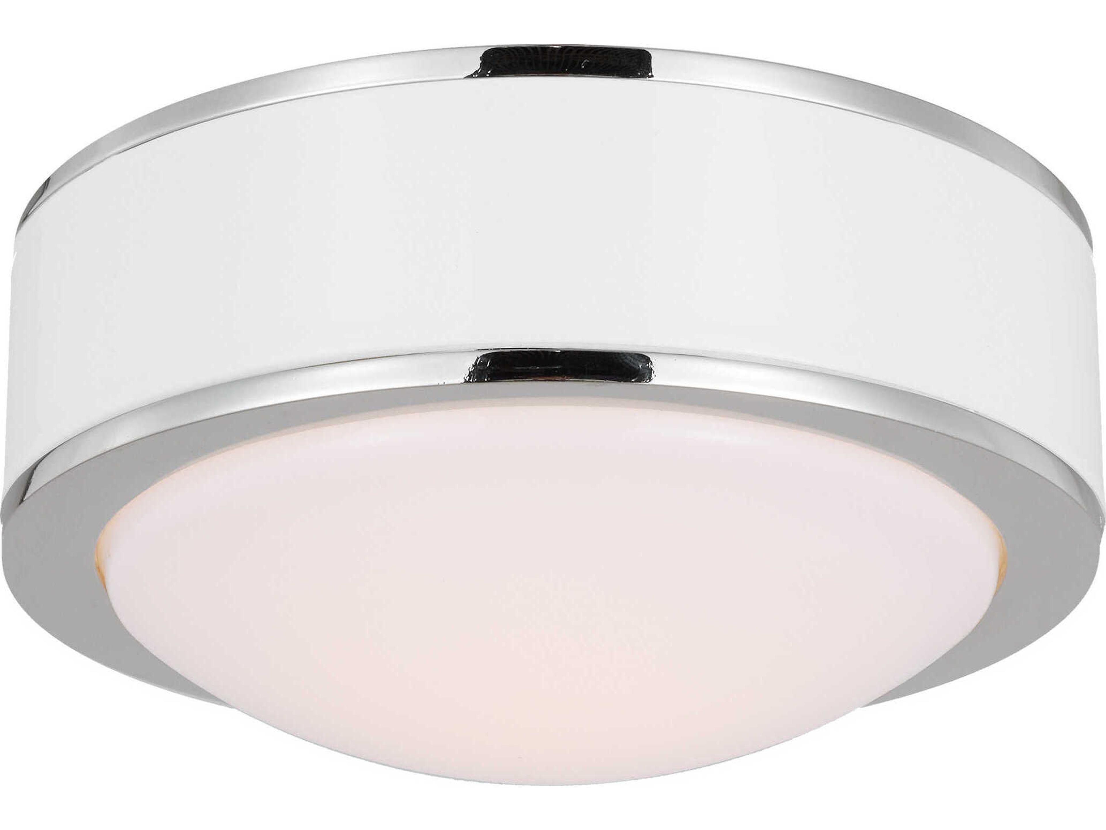 Visual Comfort Studio Monroe 1-Light Polished Nickel Round Flush Mount
