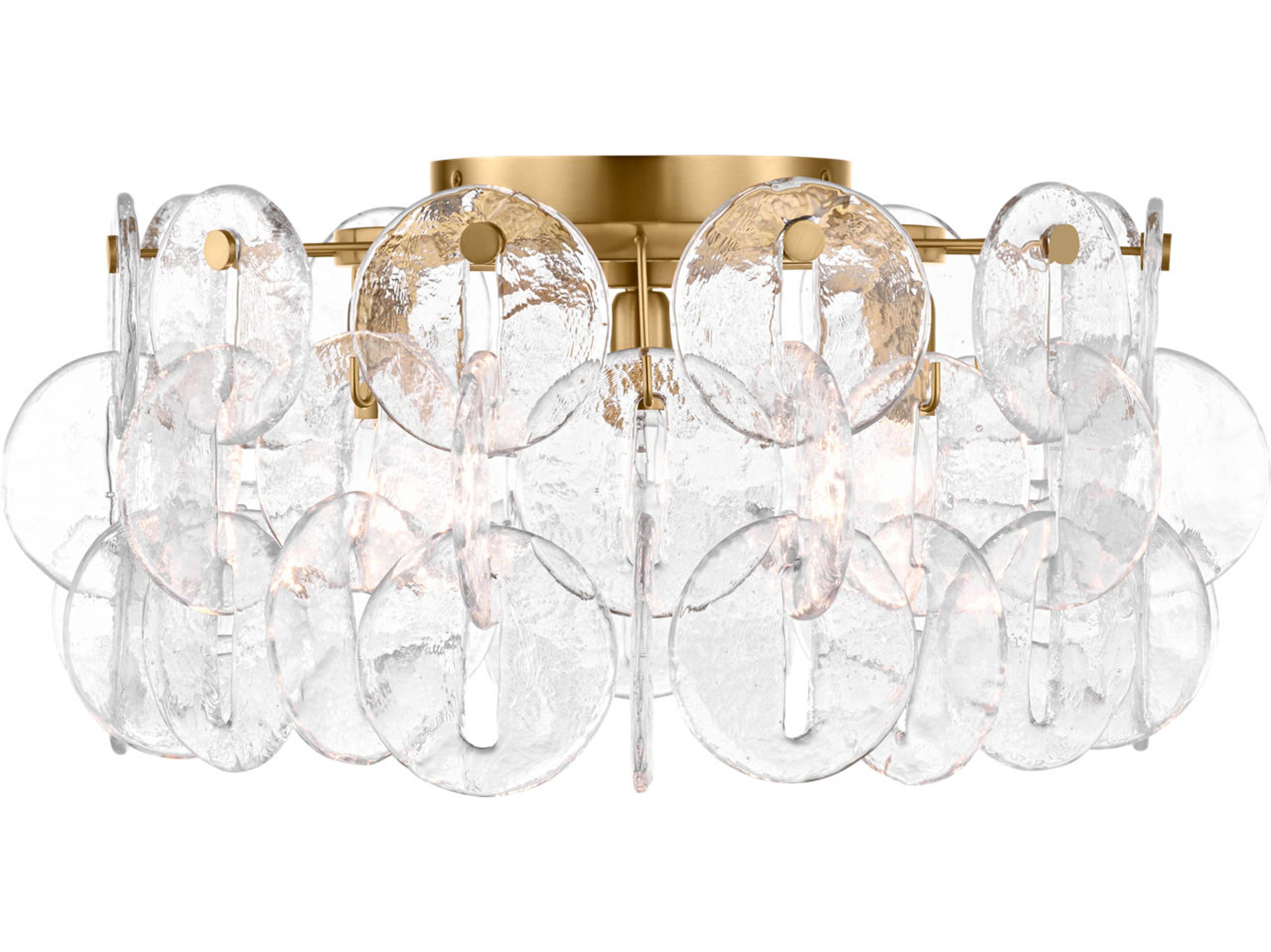 Visual Comfort Studio Candace 3-Light Burnished Brass Flush Mount