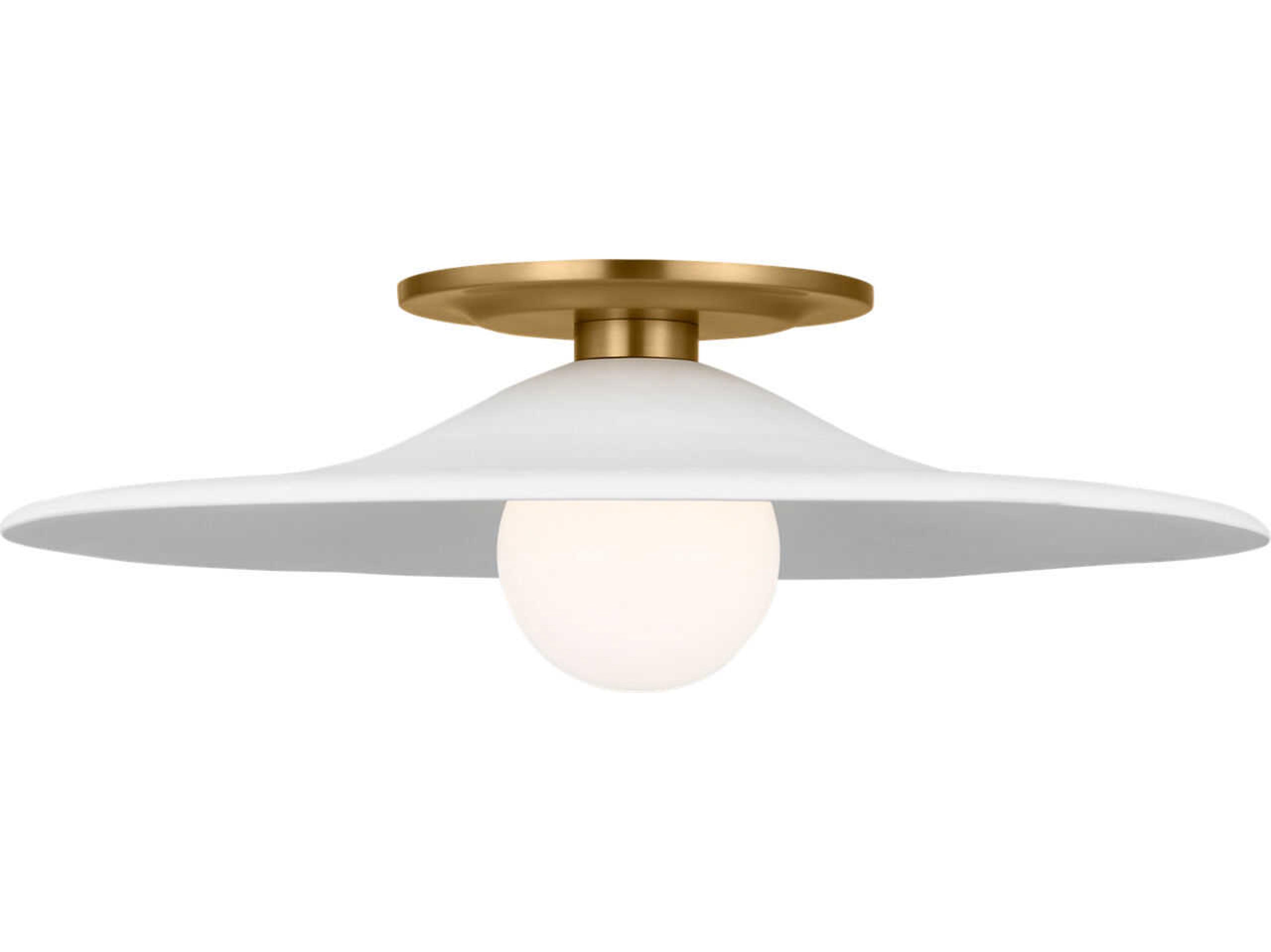 Visual Comfort Studio Endicott 1-Light Burnished Brass Flush Mount