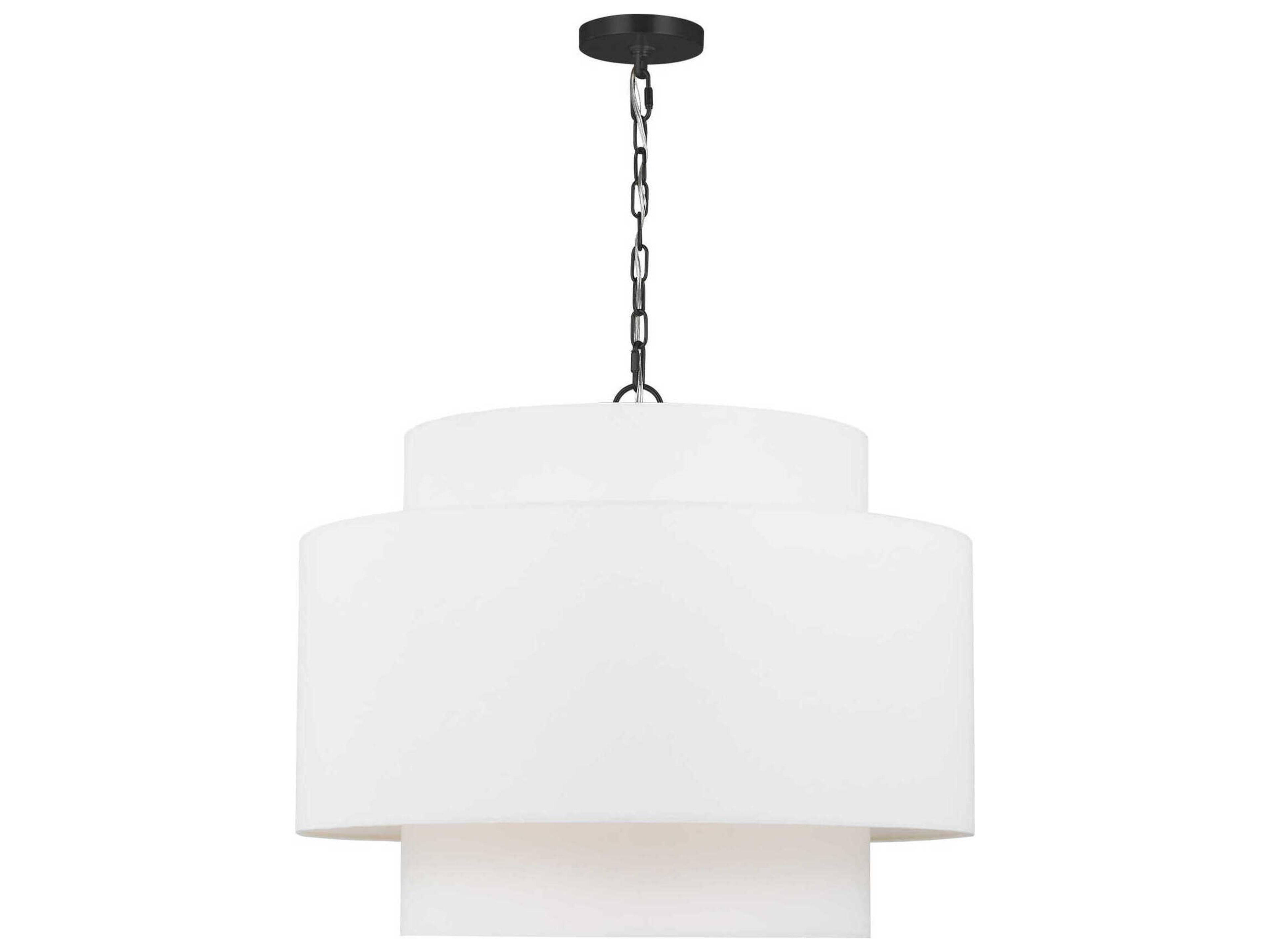 Visual Comfort Studio Sawyer 3-Light Midnight Black White Pendant